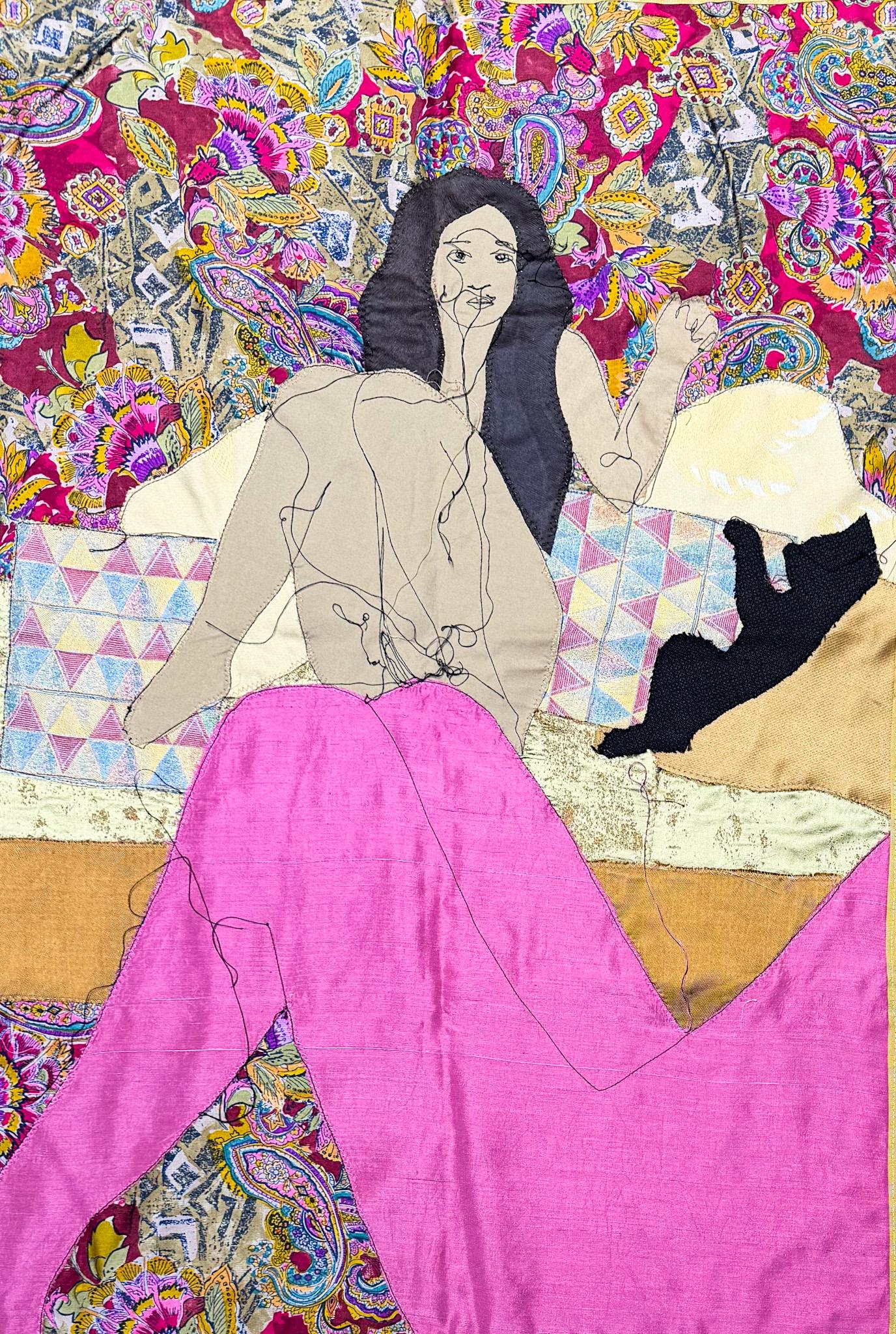 Textile collage, edited in 2024
Unique work

Work size: 94 x 63 cm

Very good conditions.

A regular certificate of Authenticity and legitimate provenience is provided , and also a copy of publication of the reference catalogue.
Including