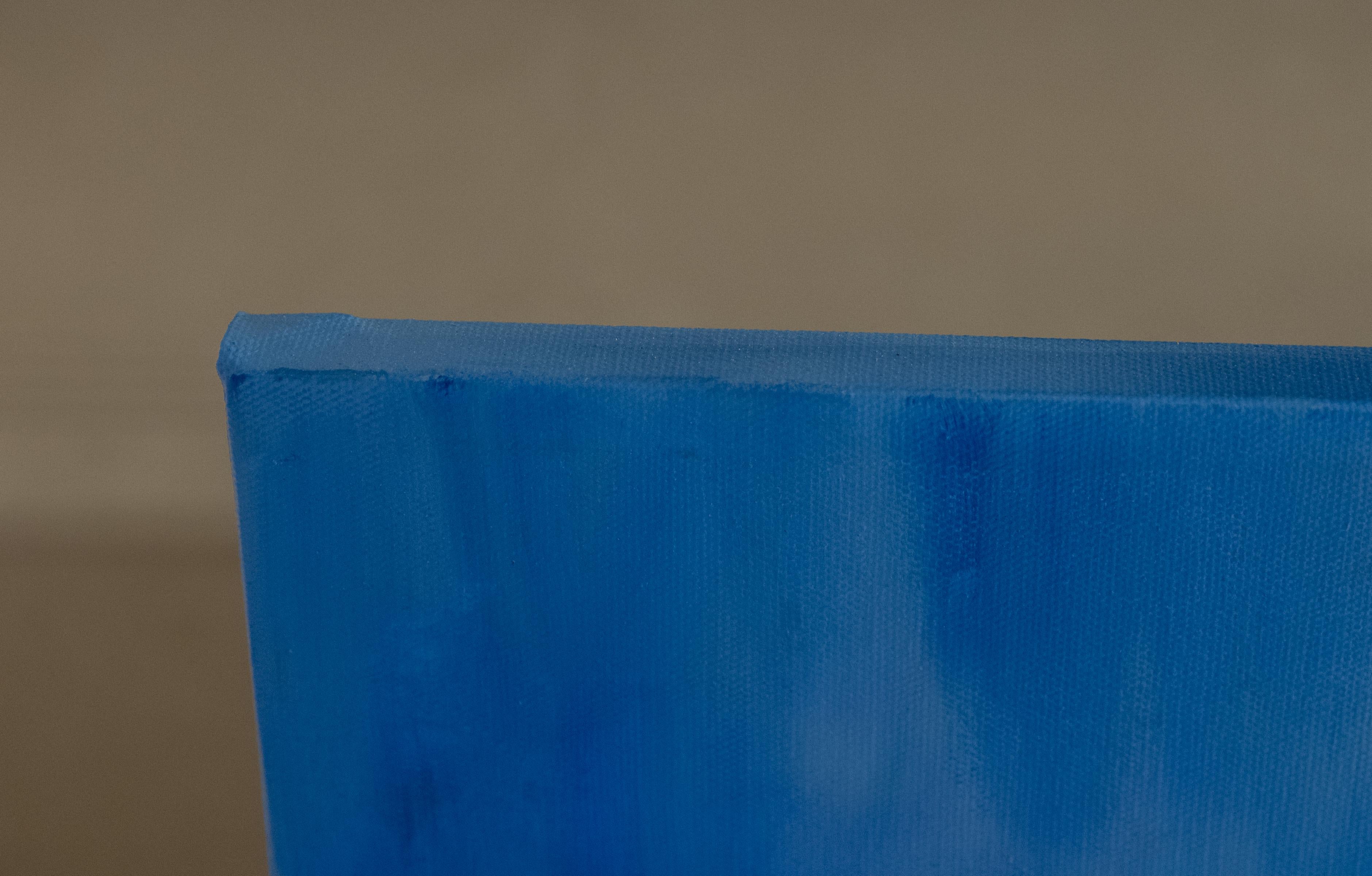 Abstrait bleu avec champ orange en vente 1