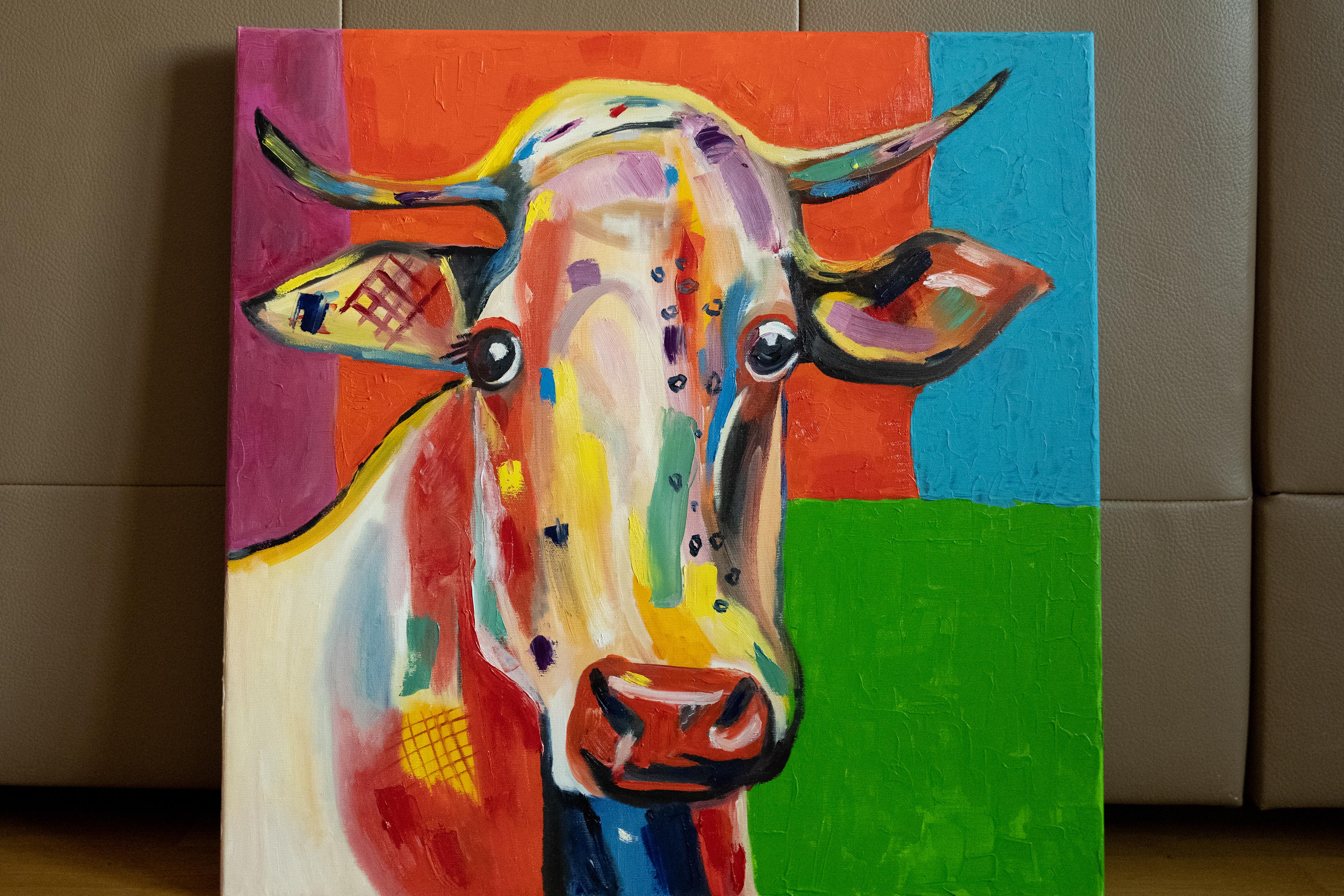 Vaca sagrada  . pintura original - Painting de Alina O'Dwyer