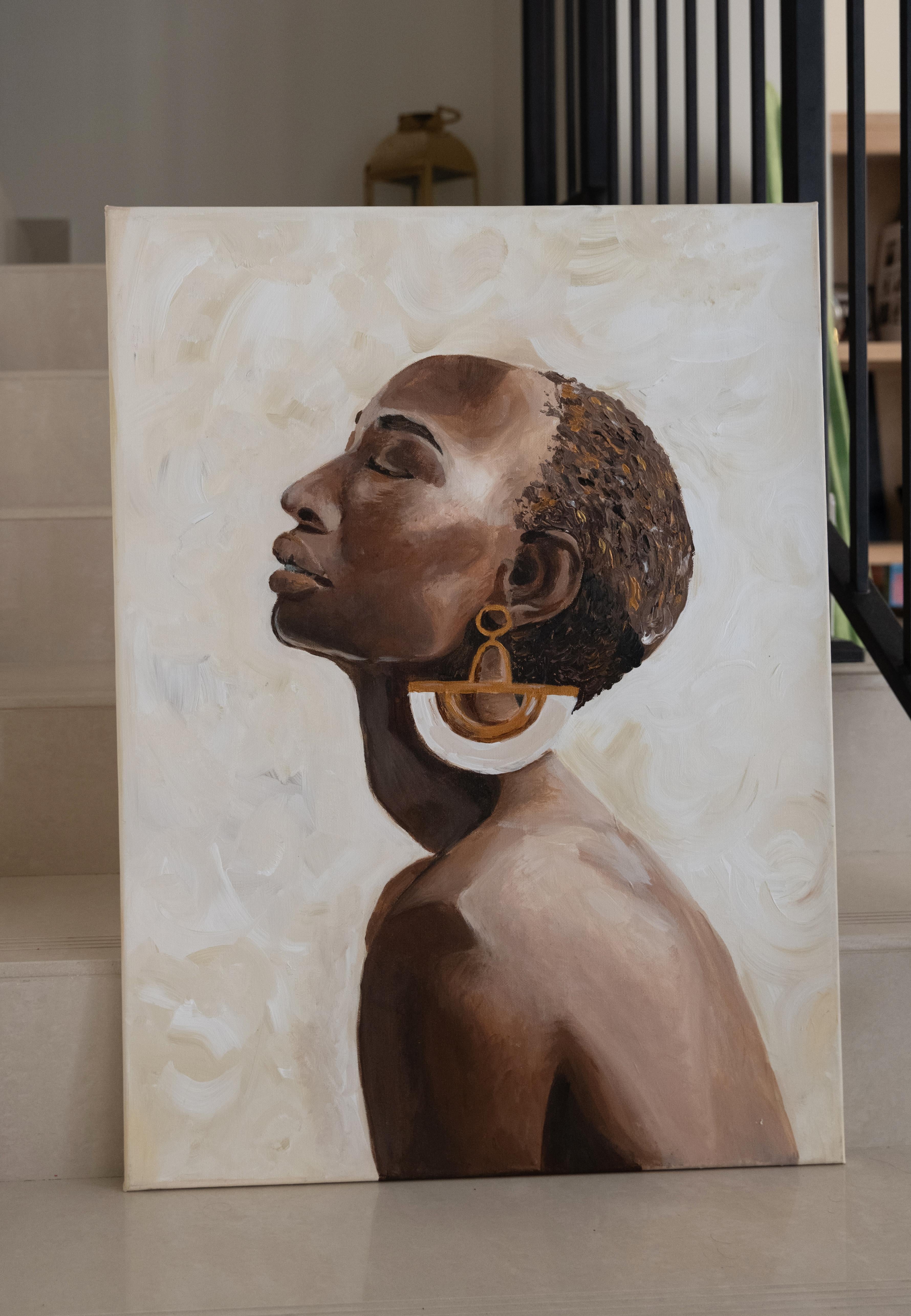 Iman  . pintura original - Painting Arte pop de Alina O'Dwyer