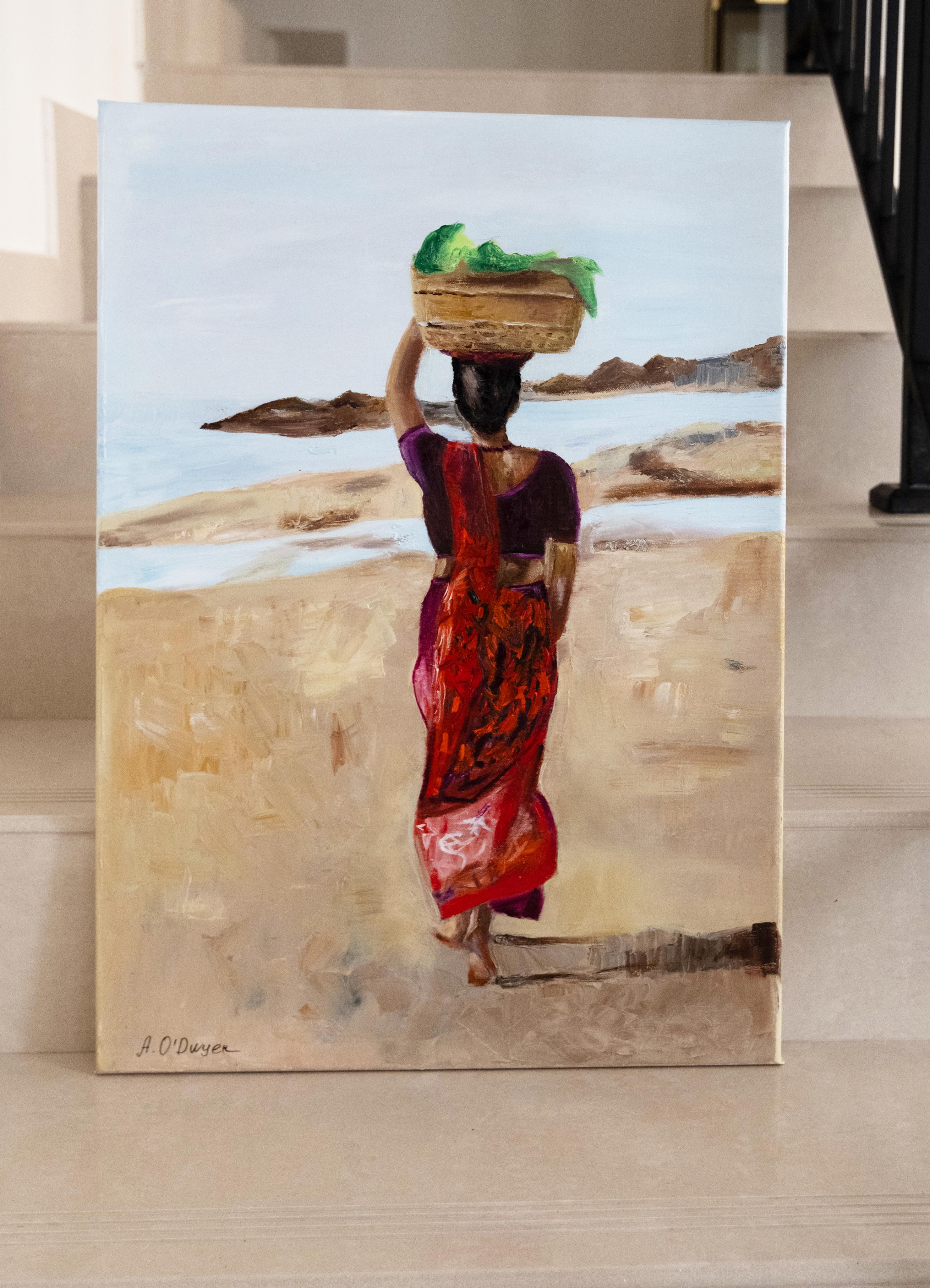 Femme indienne - Painting de Alina O'Dwyer