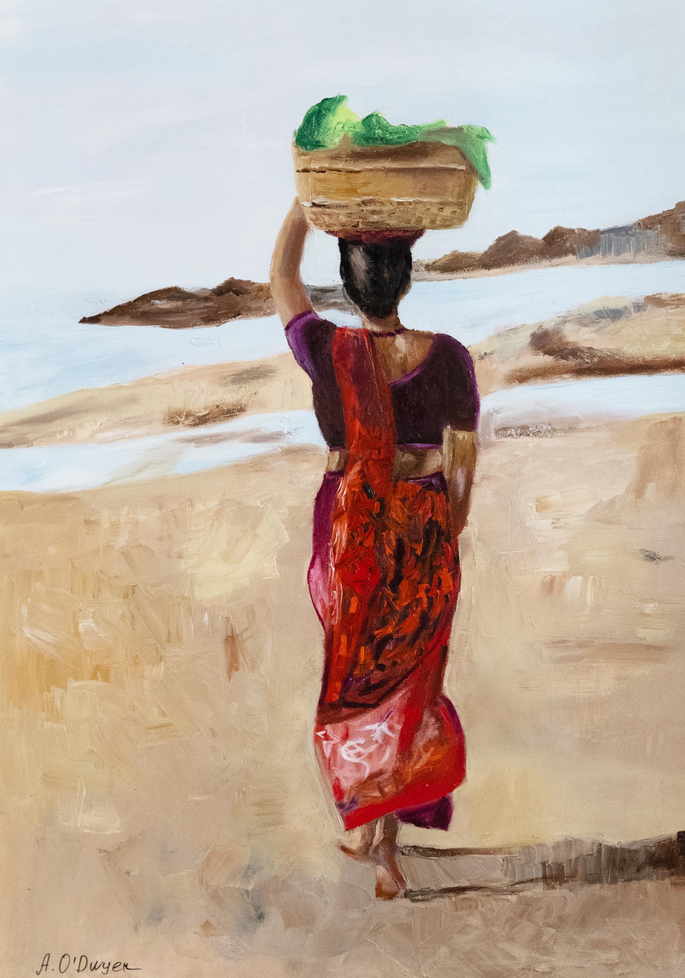 Figurative Painting Alina O'Dwyer - Femme indienne