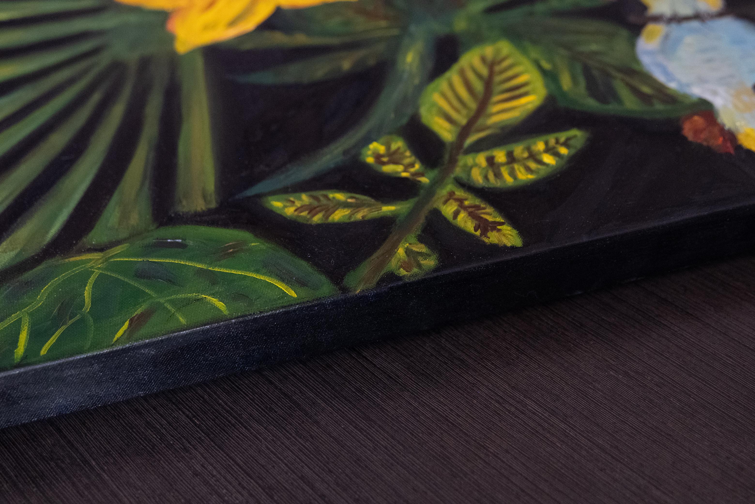 Es ist  ein Dschungel da draußen (Schwarz), Animal Painting, von Alina O'Dwyer