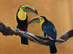 Love birds . original painting
