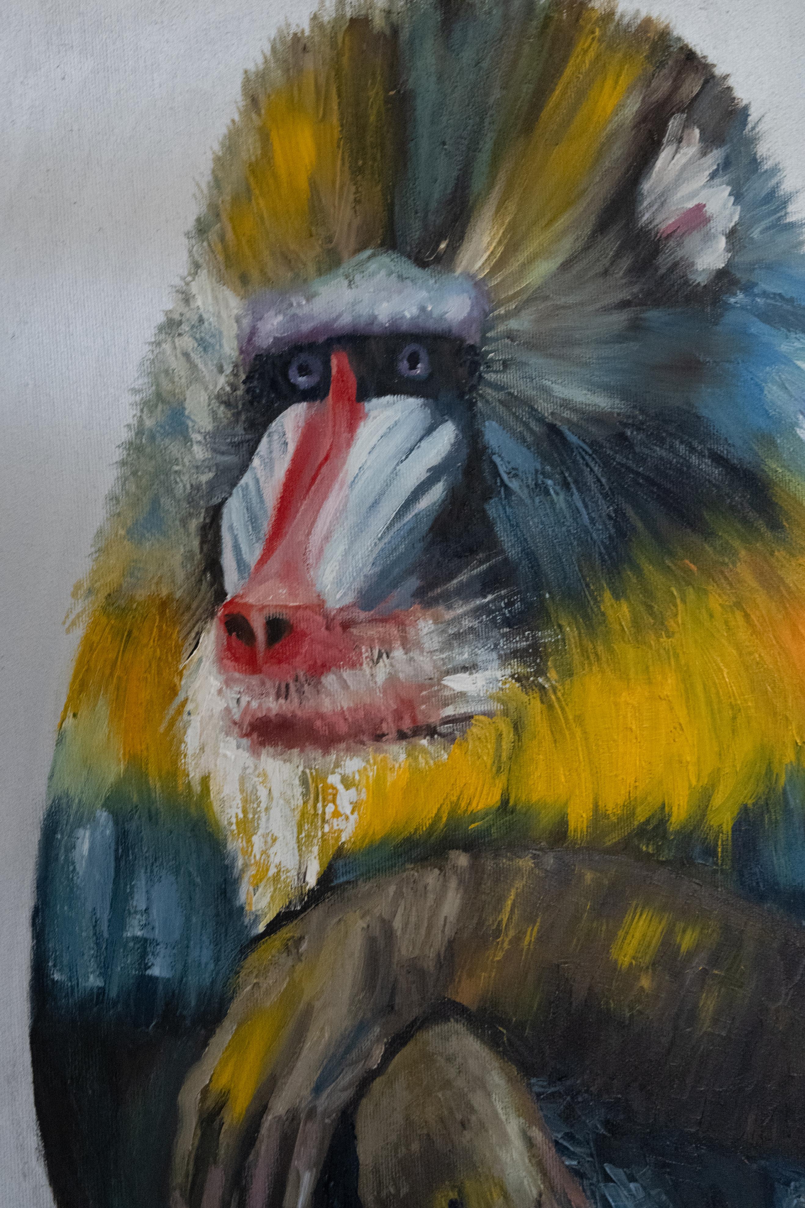 Mandrill . Originalgemälde (Pop-Art), Painting, von Alina O'Dwyer