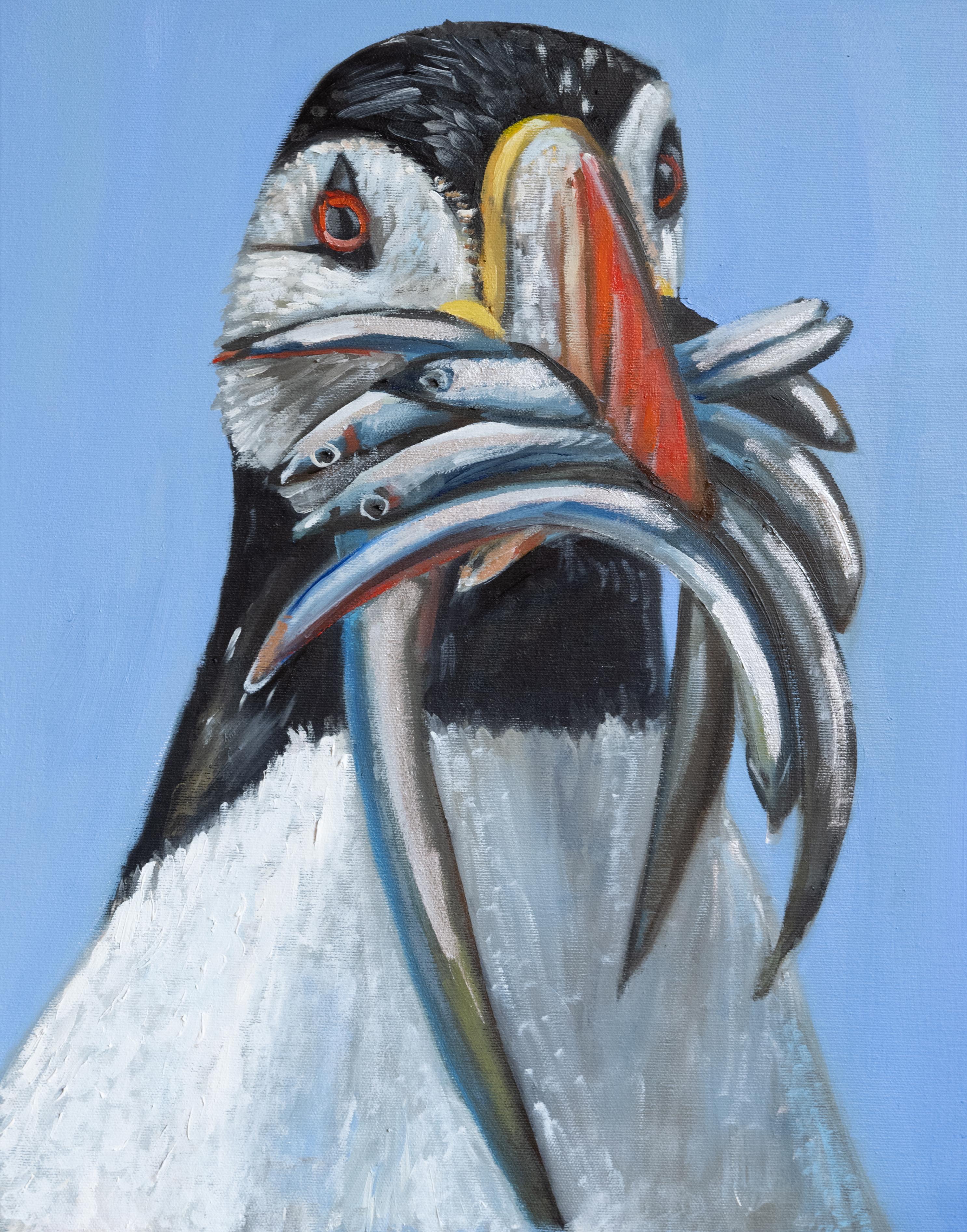 El almuerzo de Puffin  pintura original en venta 1