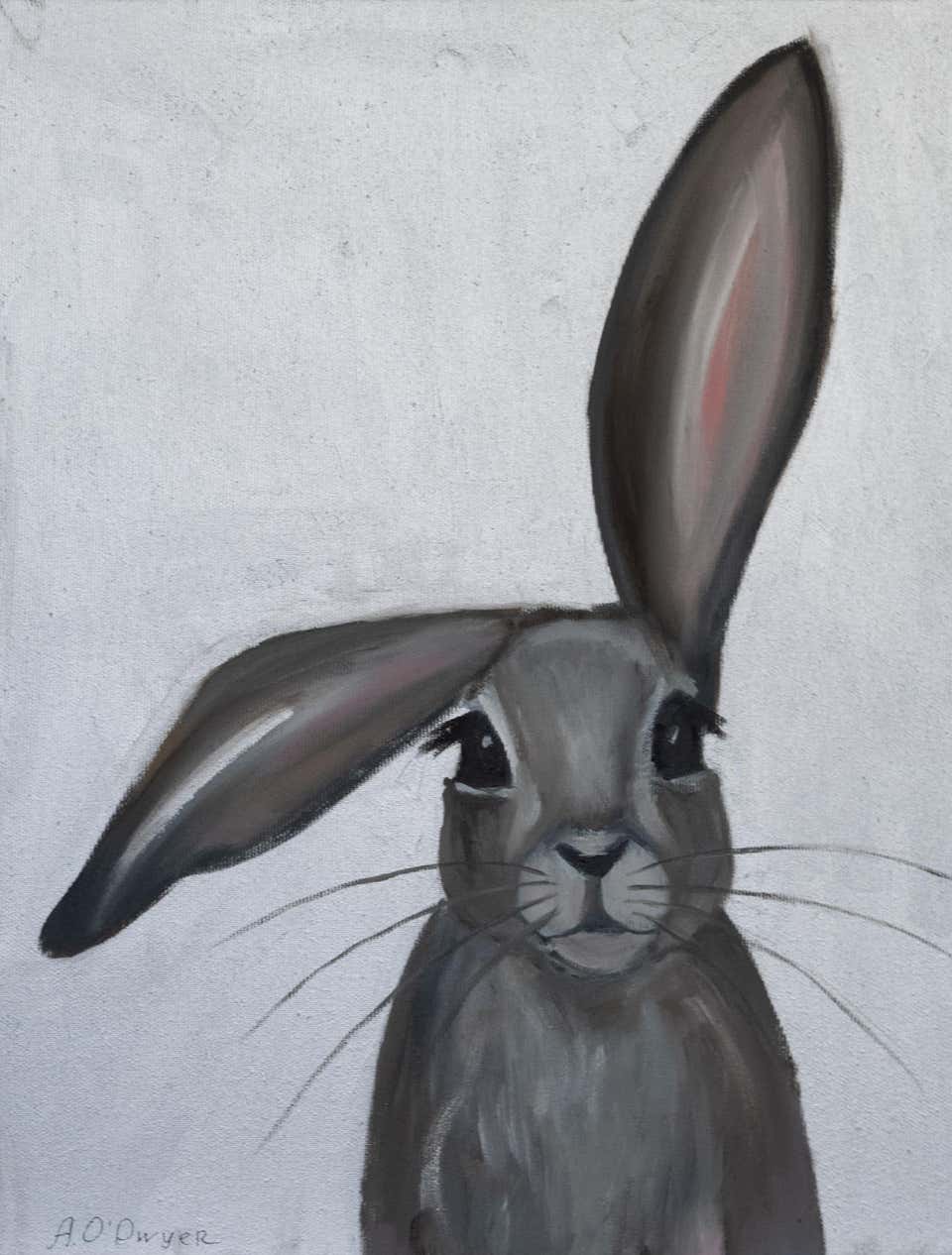 Michele Mikesell - Moon Rabbit - Realist Animal Portrait of Hare with ...