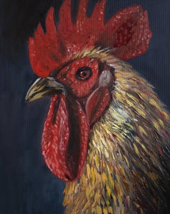 Rooster . peinture originale