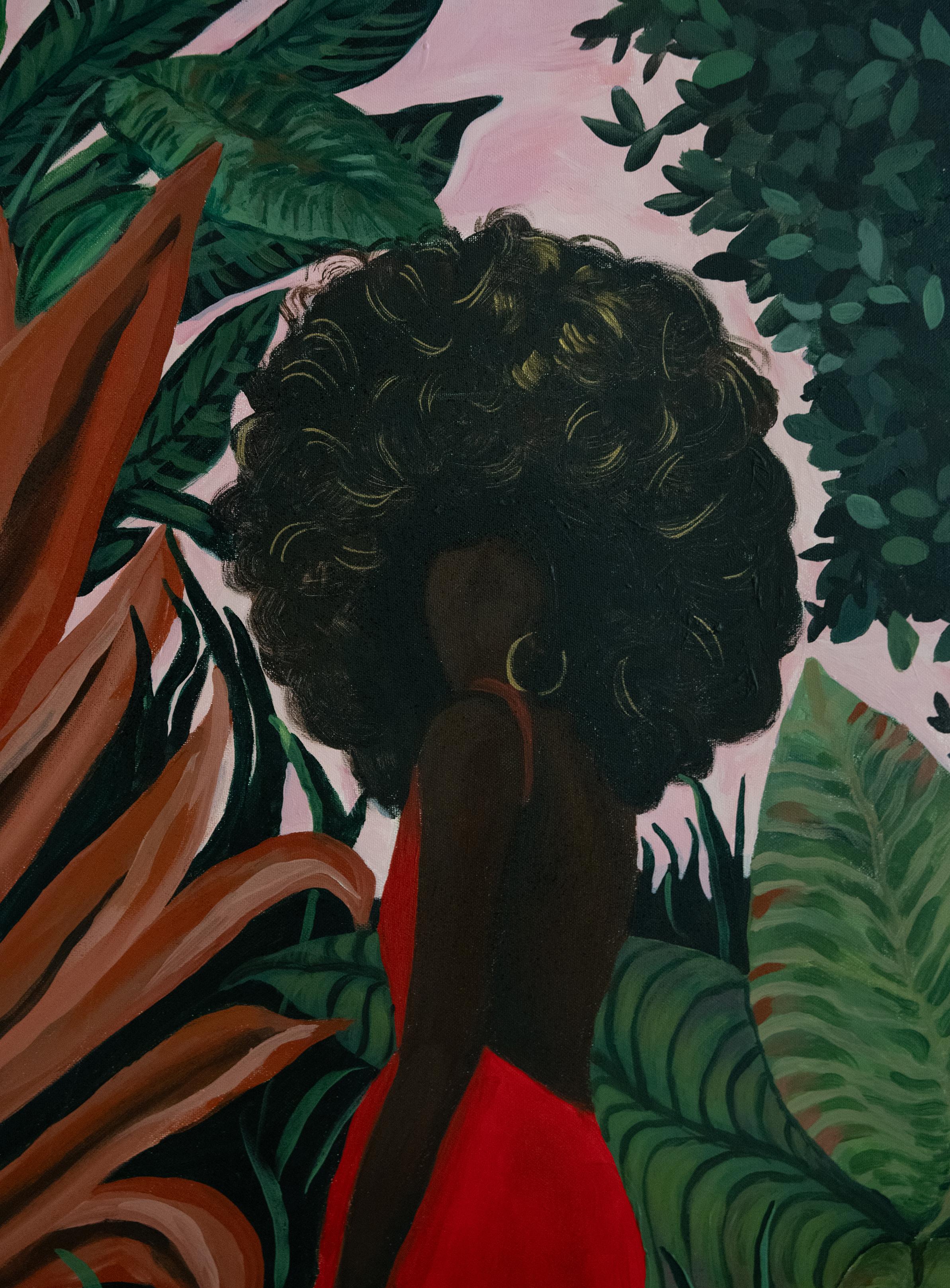 Tropical Girl . peinture originale - Painting de Alina O'Dwyer