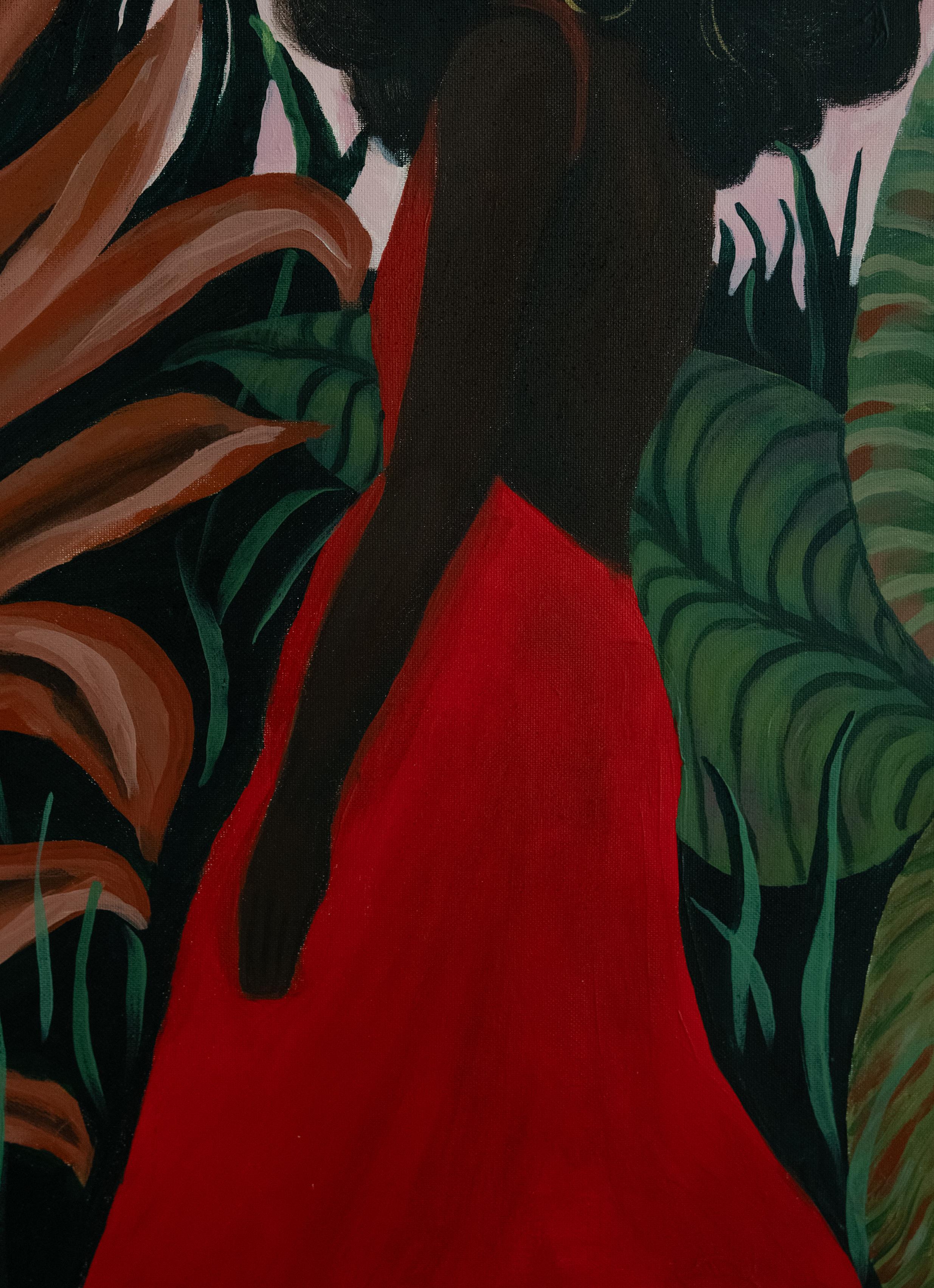 Tropical Girl . peinture originale - Pop Art Painting par Alina O'Dwyer
