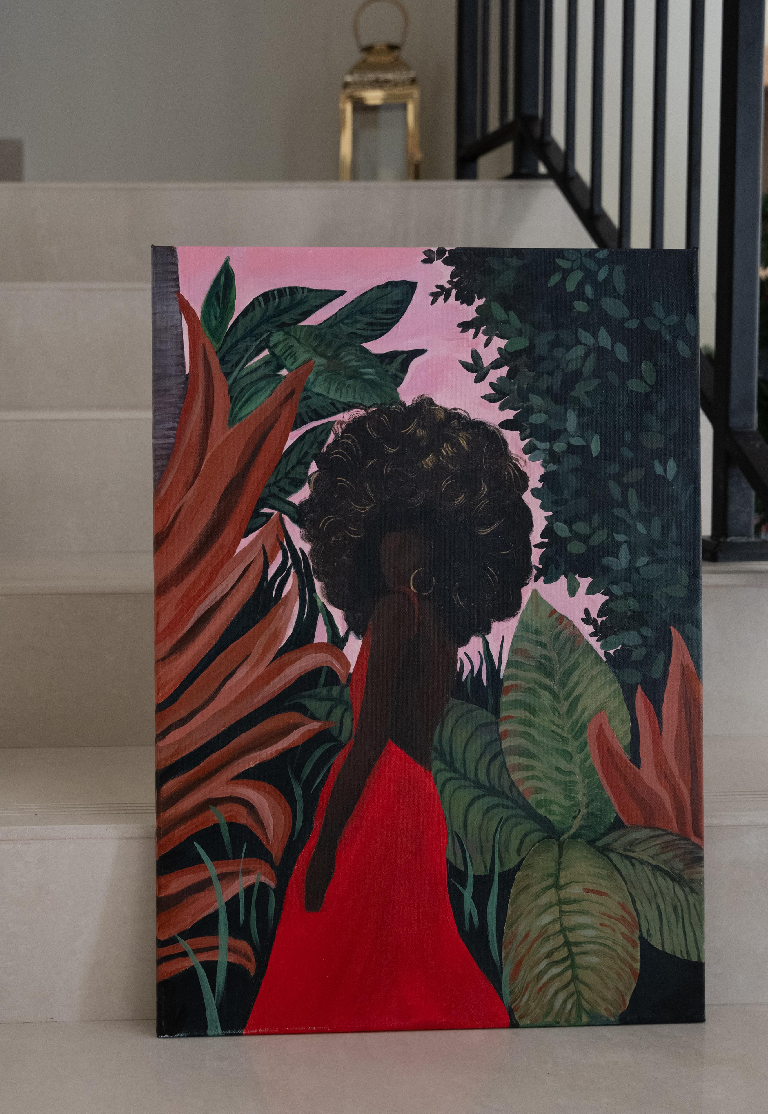 Tropical Girl . peinture originale en vente 1