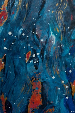 Volcano eruption abstract painting