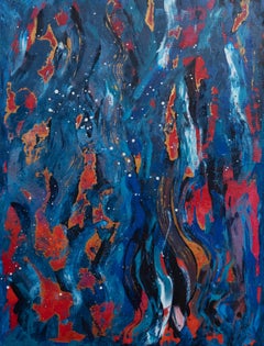 Peinture abstraite d'une éruption volcanique