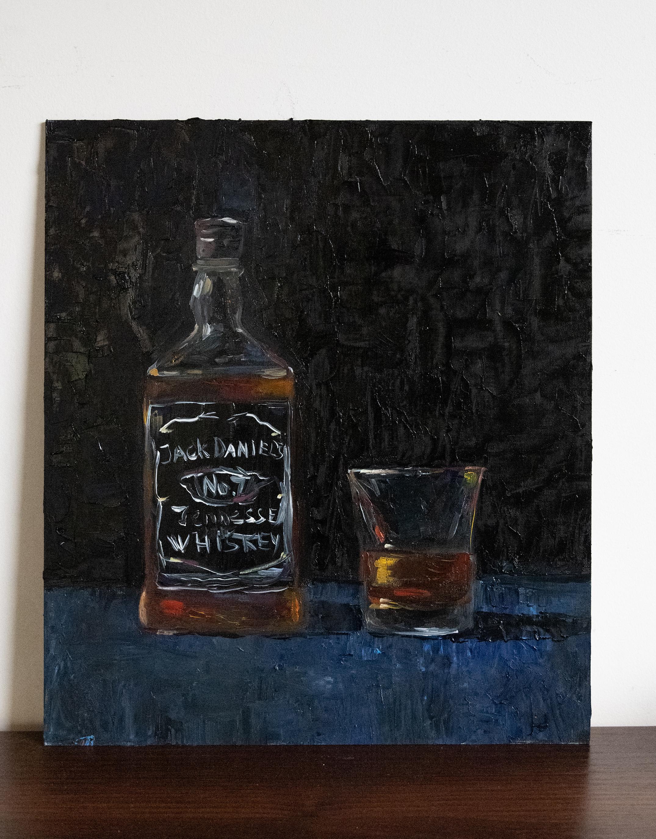 Cata de whisky. pintura original - Still-Life Painting Negro de Alina O'Dwyer