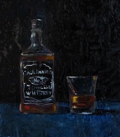 Degustazione di whisky. dipinto originale