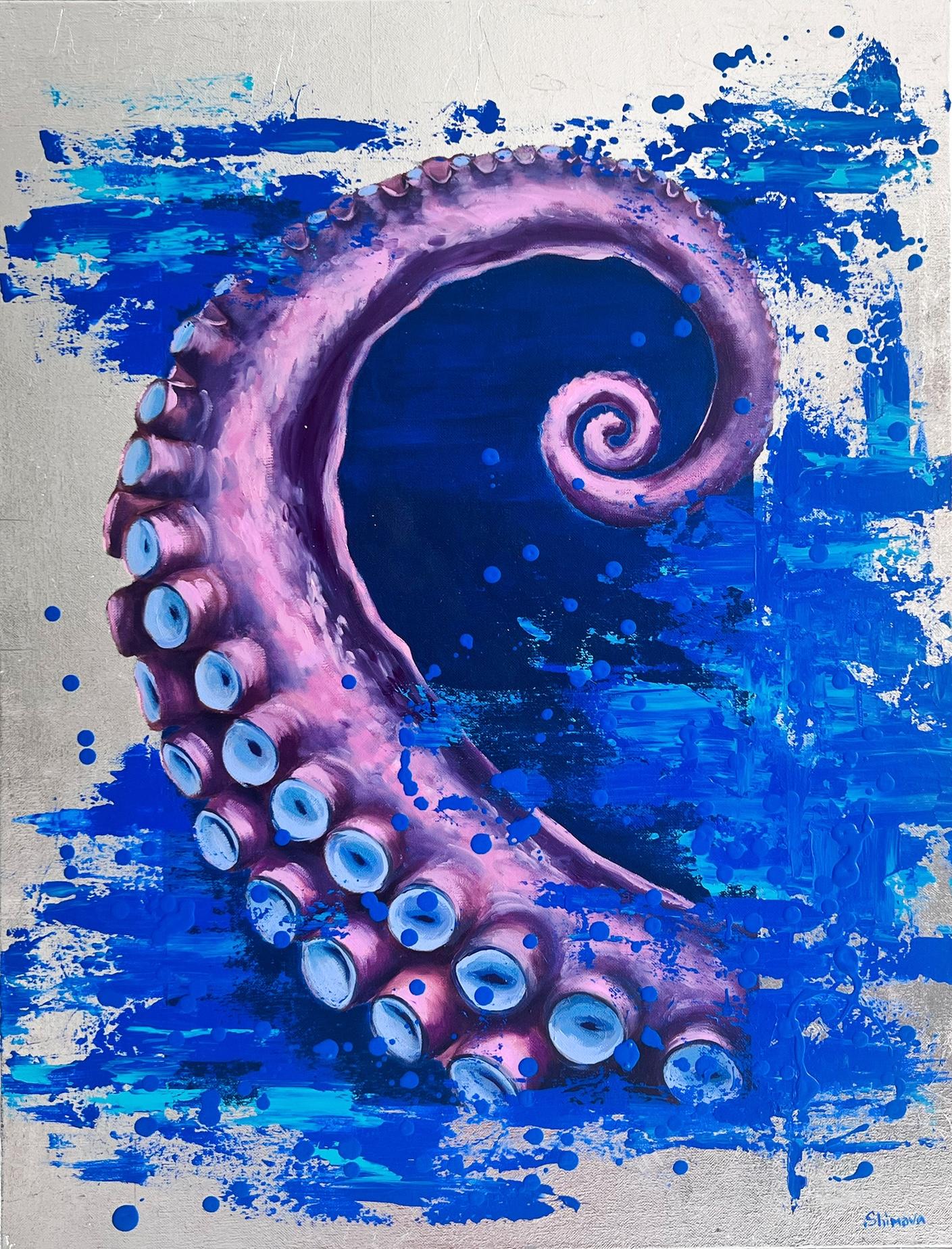 „Octopus“, Ölgemälde 33" x 26" Zoll von Alina Shimova 

PURE SOUL-Reihe 
Shimova kümmert sich um die Erhaltung der Tierwelt. Sie macht die Öffentlichkeit auf die Probleme von Tieren aufmerksam, insbesondere von wilden und gefährdeten Arten. Shimova