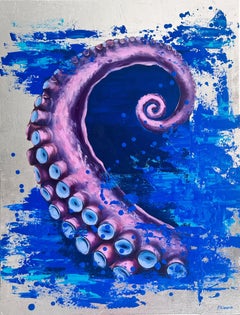 Peinture à l'huile Octopus 33" x 26" pouces par Alina Shimova 