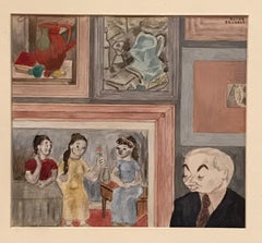 Portrait of Max Weber and his paintings