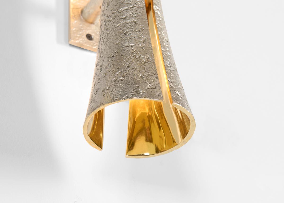 Plated Aline Hazarian, Ara - Silver, Contemporary Wall Sconce, Bronze, Lebanon, 2024 For Sale
