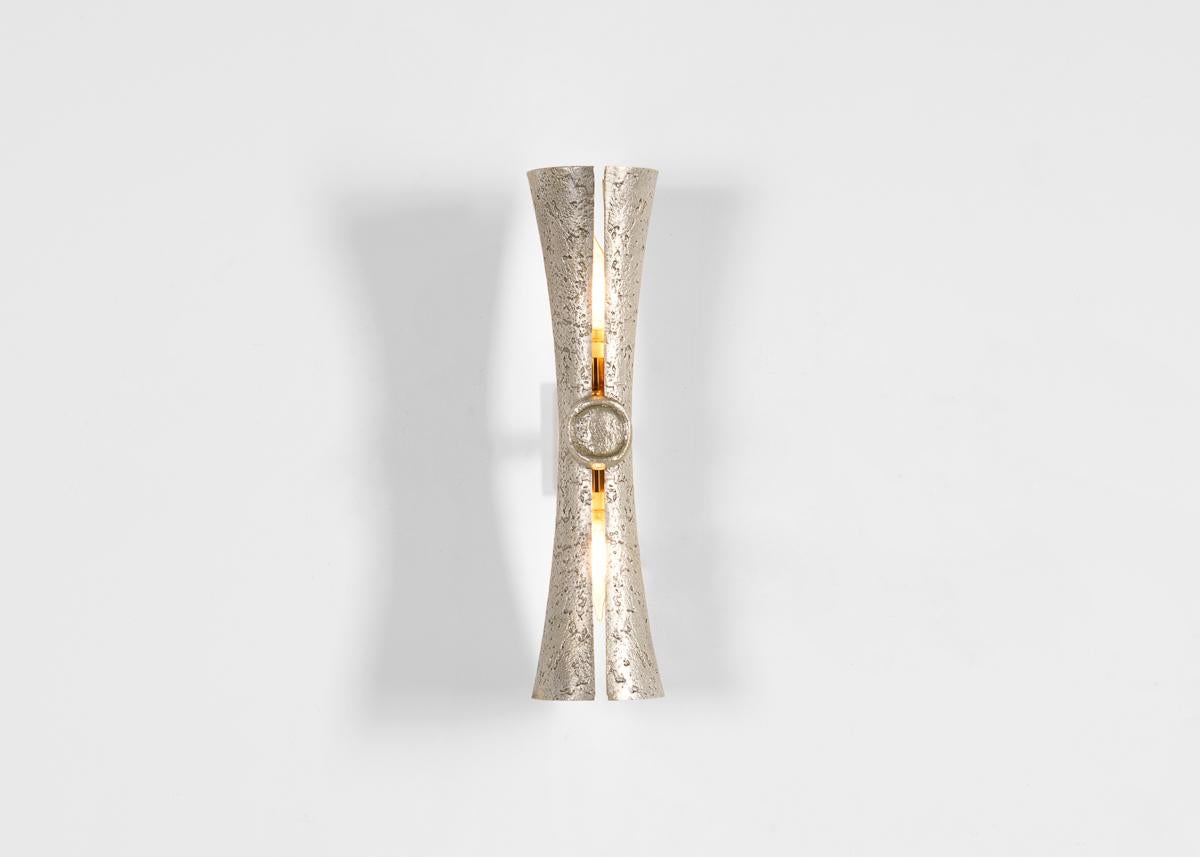 Aline Hazarian, Ara - Silver, Contemporary Wall Sconce, Bronze, Lebanon, 2024 In Excellent Condition For Sale In New York, NY