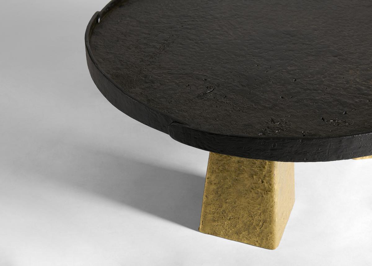 Lebanese Aline Hazarian, Arpi, Circular Coffee Table, Bronze & Brass, Lebanon, 2021 For Sale