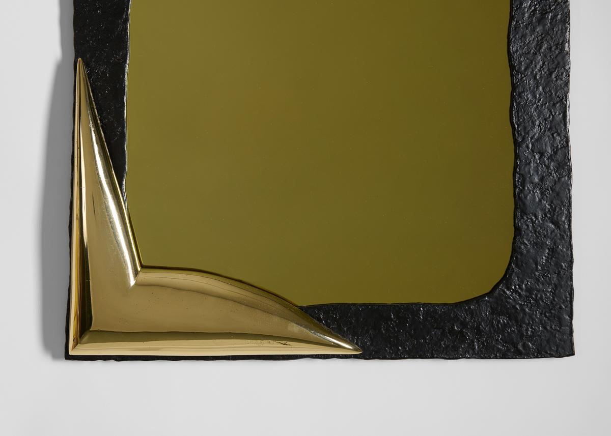Patinated Aline Hazarian, Contemporary Mirror, Bronze & Brass, Lebanon, 2023 For Sale