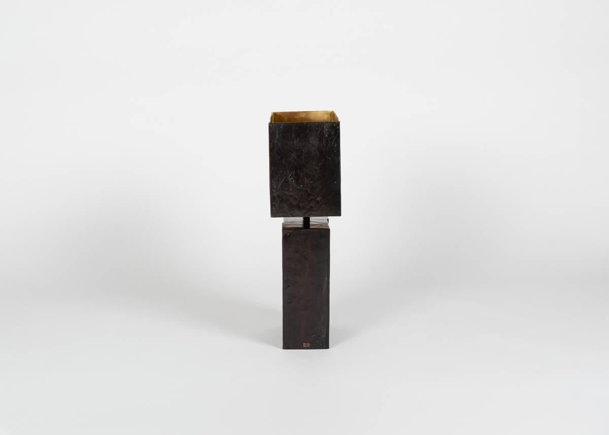 Bronze Aline Hazarian, lampe de bureau contemporaine 