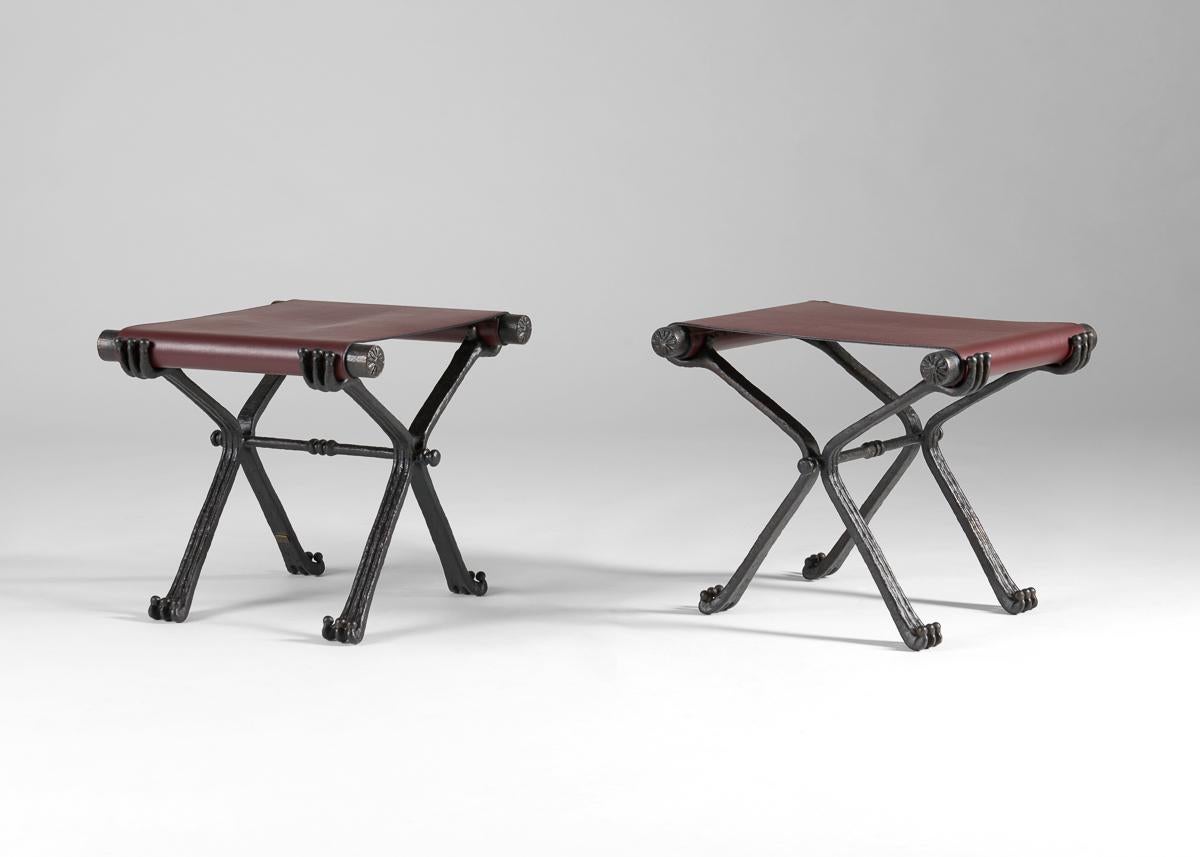 Aline Hazarian, Van, Contemporary Bronze and Leather Stool, Lebanon, 2024 In Excellent Condition For Sale In New York, NY