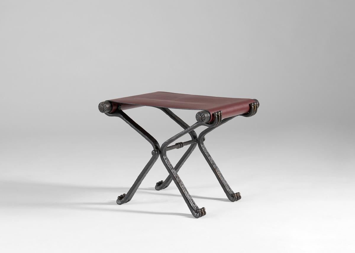 Aline Hazarian, Van, Contemporary Bronze and Leather Stool, Lebanon, 2024 For Sale 1