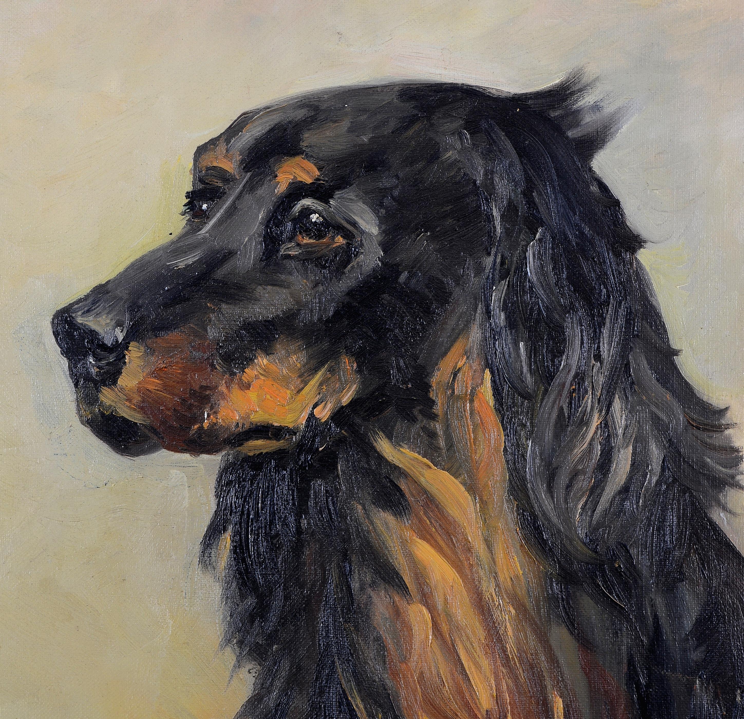 * Keine US-Zölle oder Steuern auf diesen Artikel zu zahlen.

Ein wunderschönes, signiertes und datiertes Öl-auf-Leinwand-Porträt eines geliebten Spaniels der belgischen Malerin Aline Von Aken aus dem Jahr 1947.

Schöne Qualität und Zustand Porträt