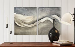 Breath. Diptych Abstract Painting, 50x80 cm, New, Layered Composition