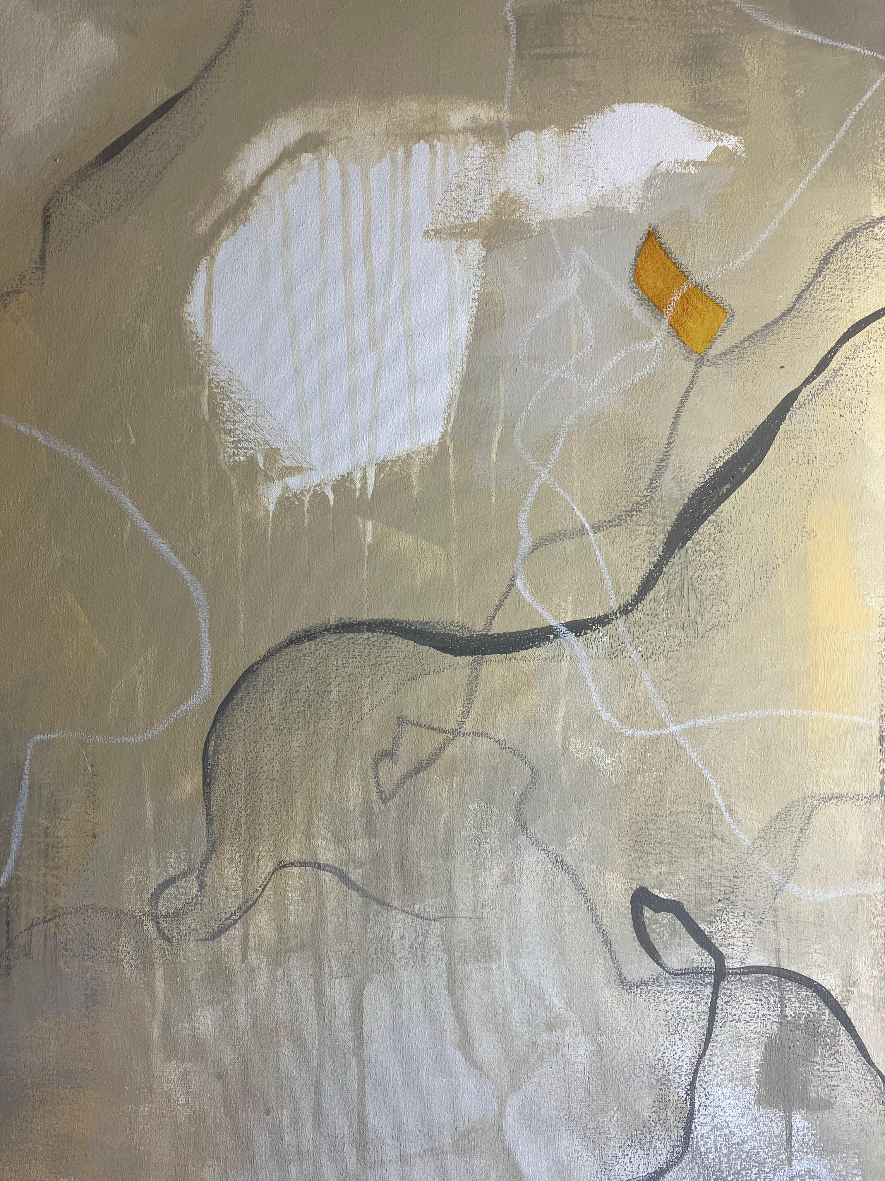 Composition #1 - Gray Abstract Painting by Aliona Koroliova