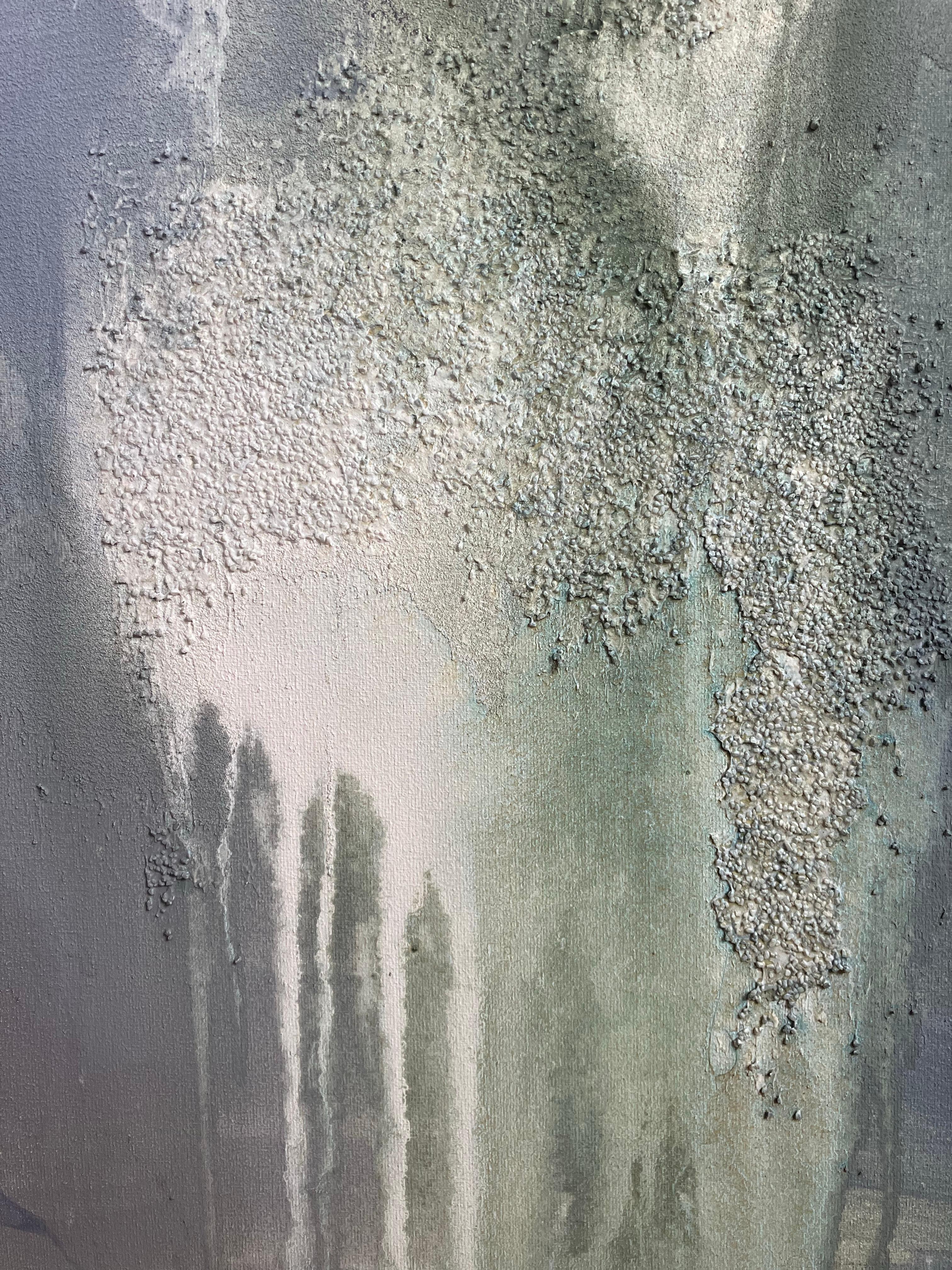 Composition #5 from the series “Quiet Motion” - Gray Abstract Painting by Aliona Koroliova