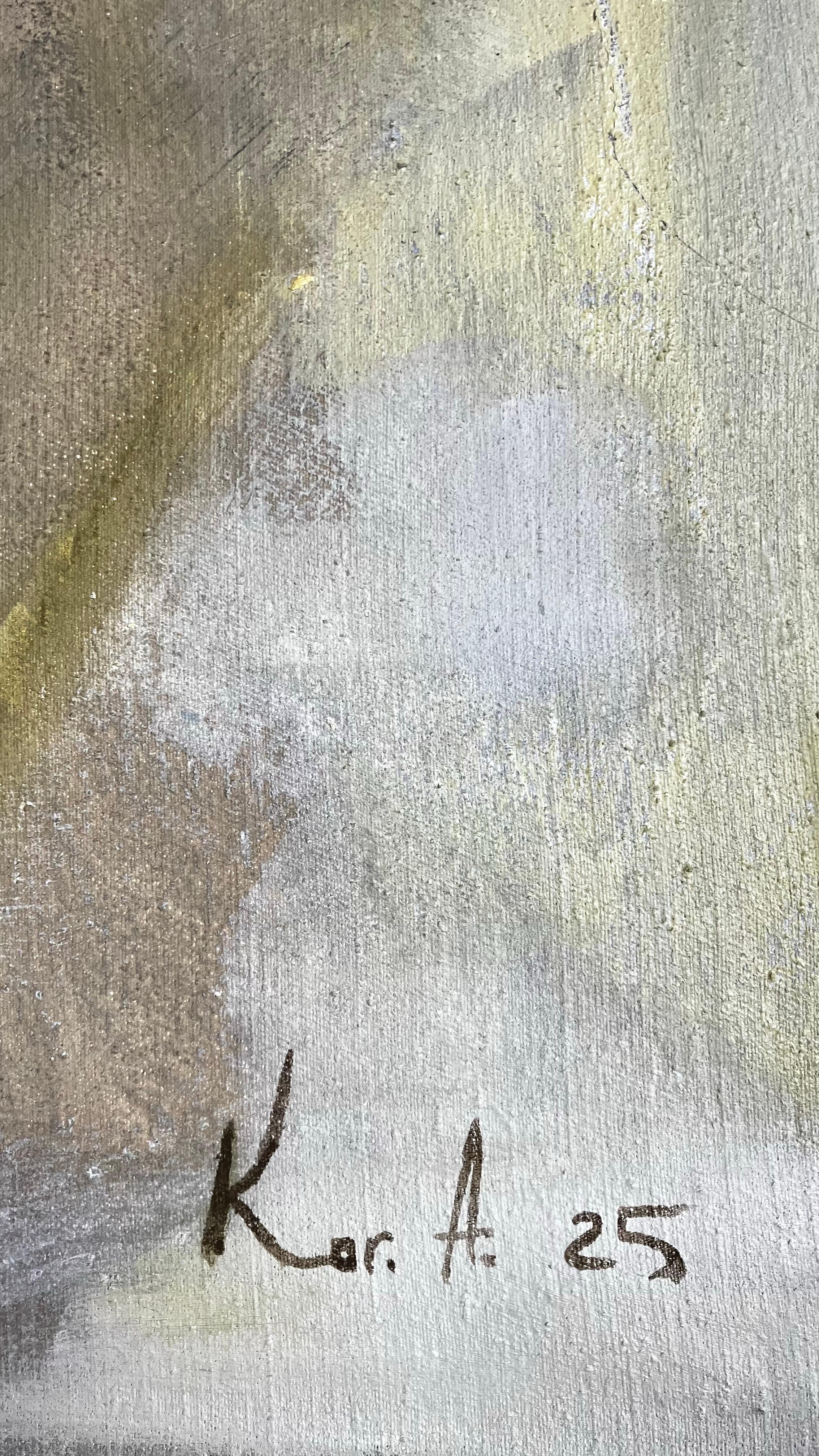 Composition No. 3 - Gray Abstract Painting by Aliona Koroliova