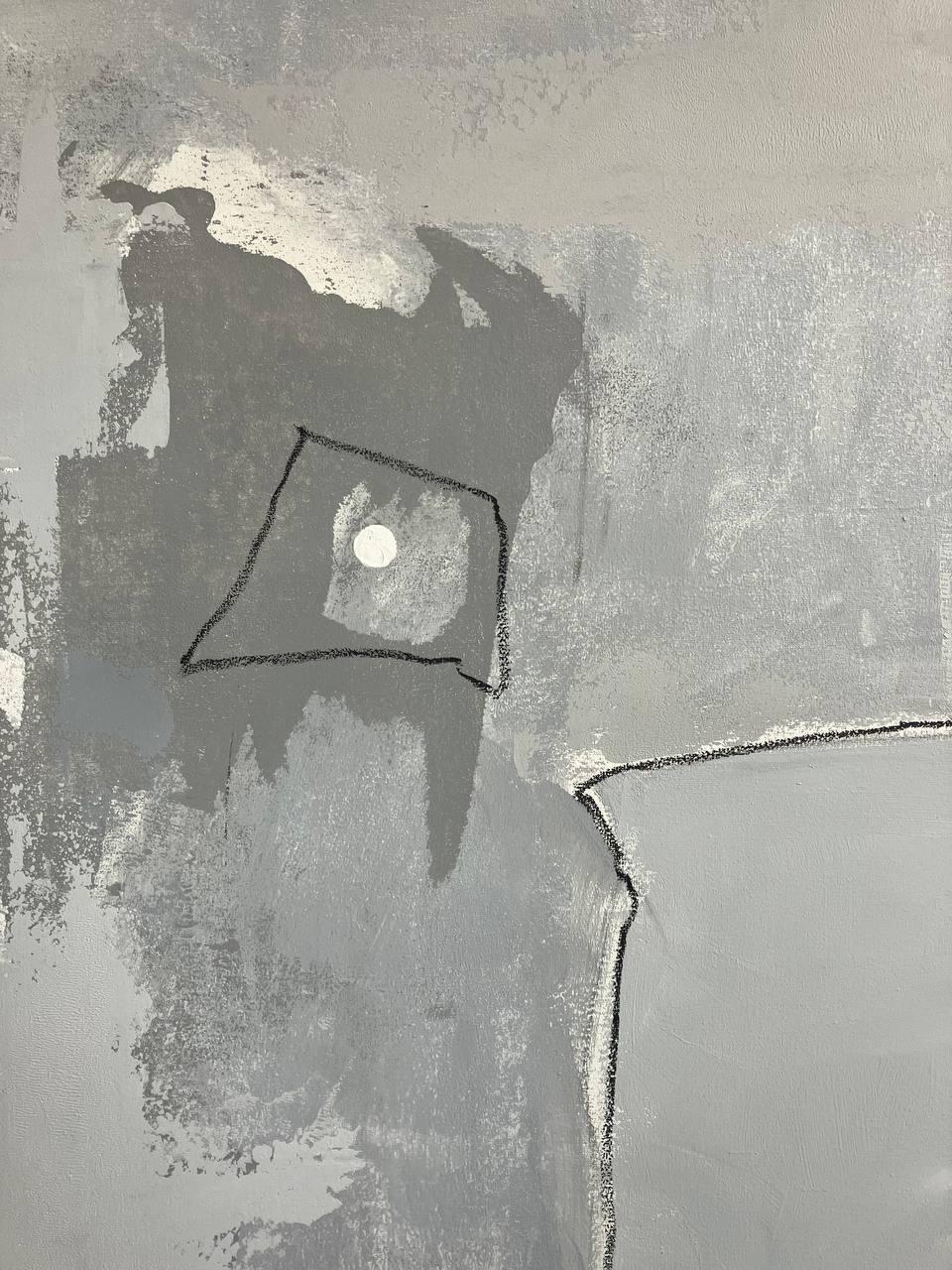 Pause (Grau), Abstract Painting, von Aliona Koroliova