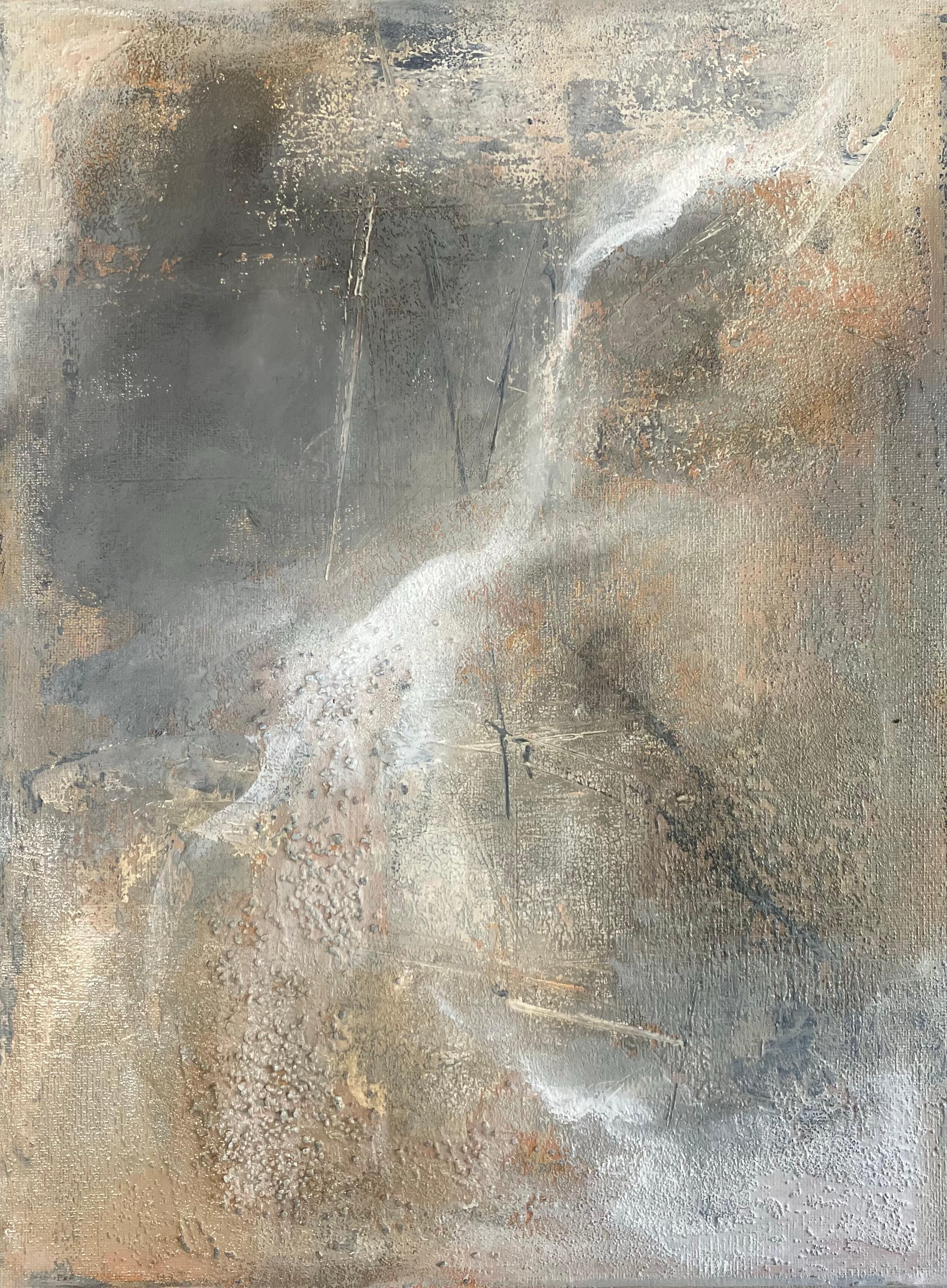 Quadriptych “Cloud” - Brown Abstract Painting by Aliona Koroliova