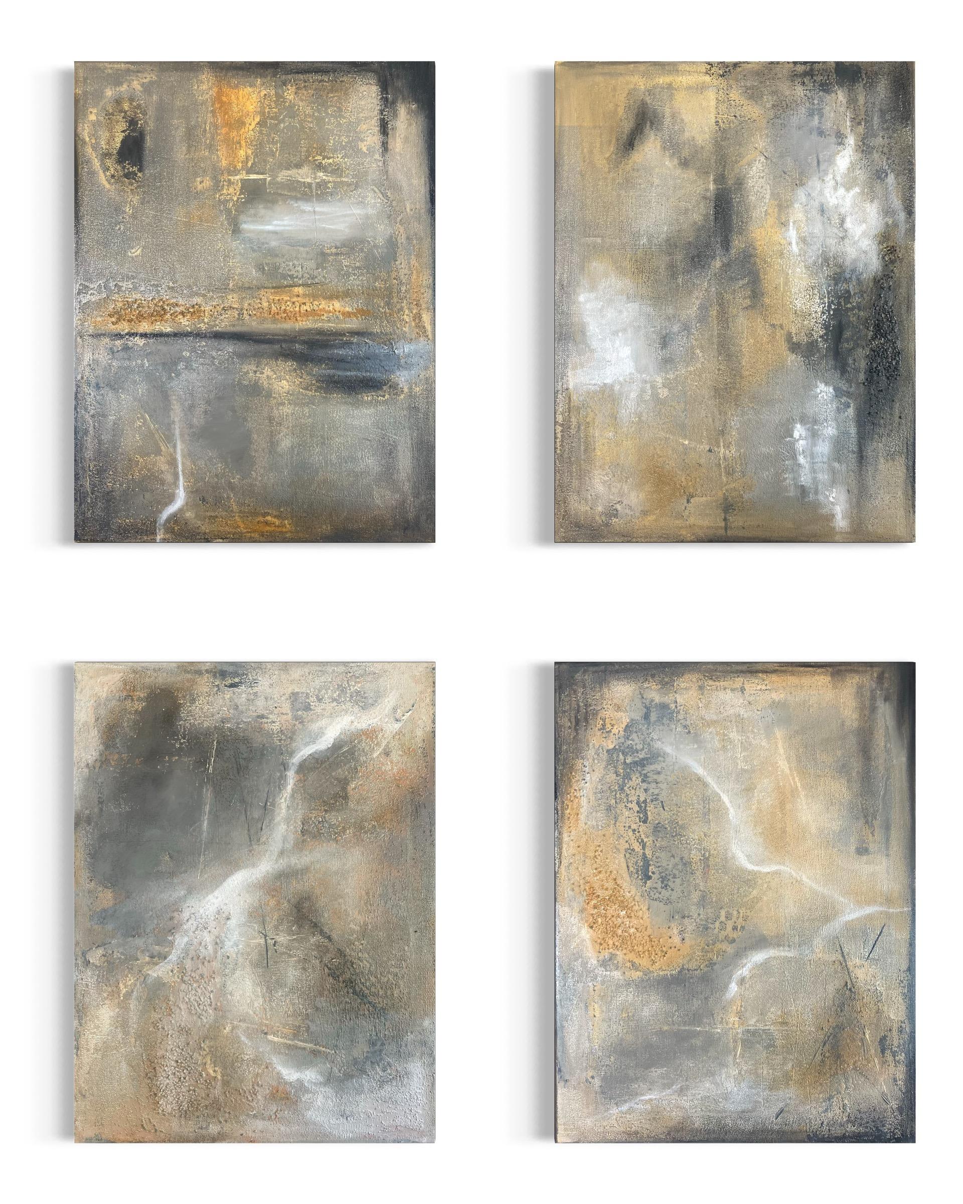 Aliona Koroliova Abstract Painting - Quadriptych “Cloud”