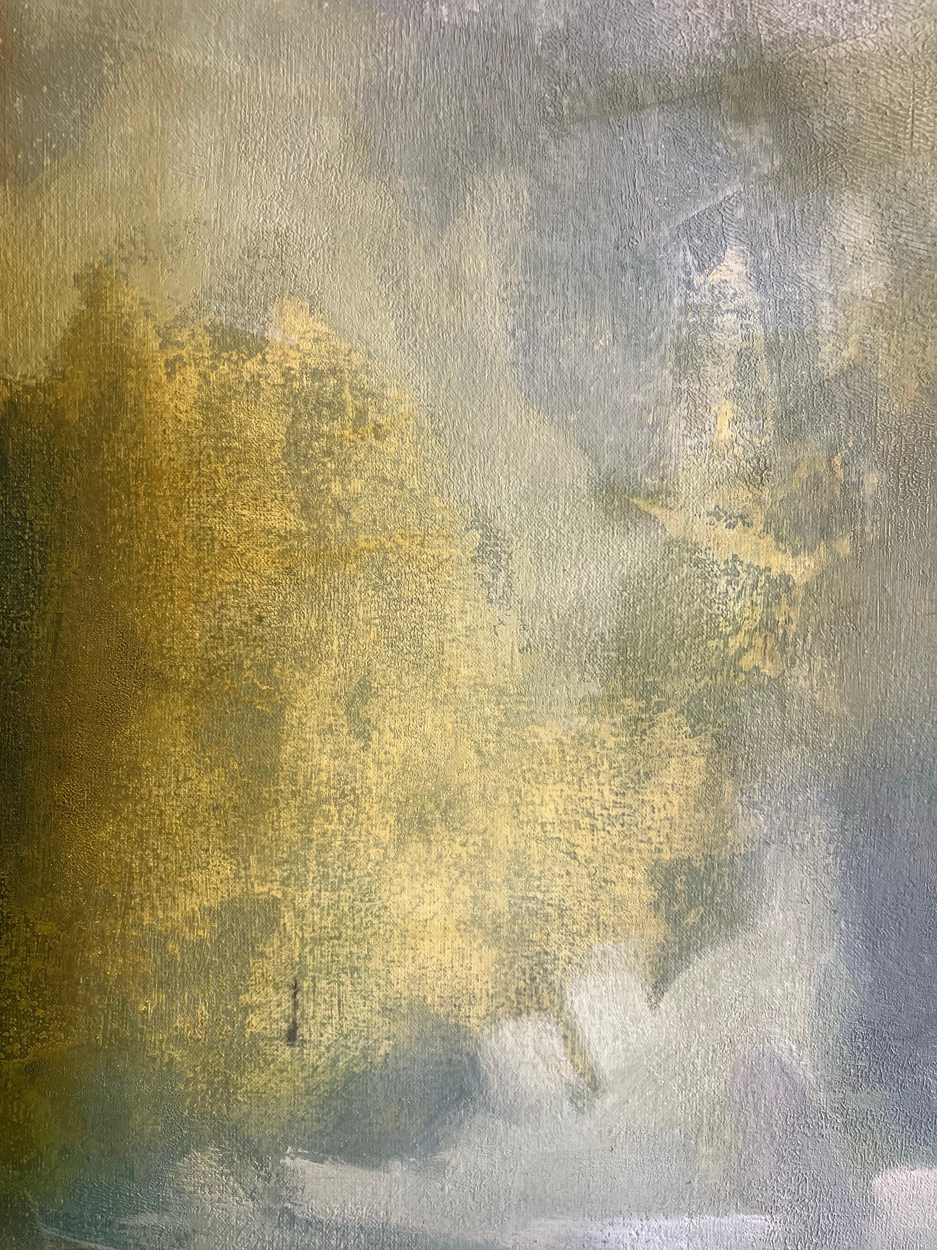 Somewhere - Gray Abstract Painting by Aliona Koroliova