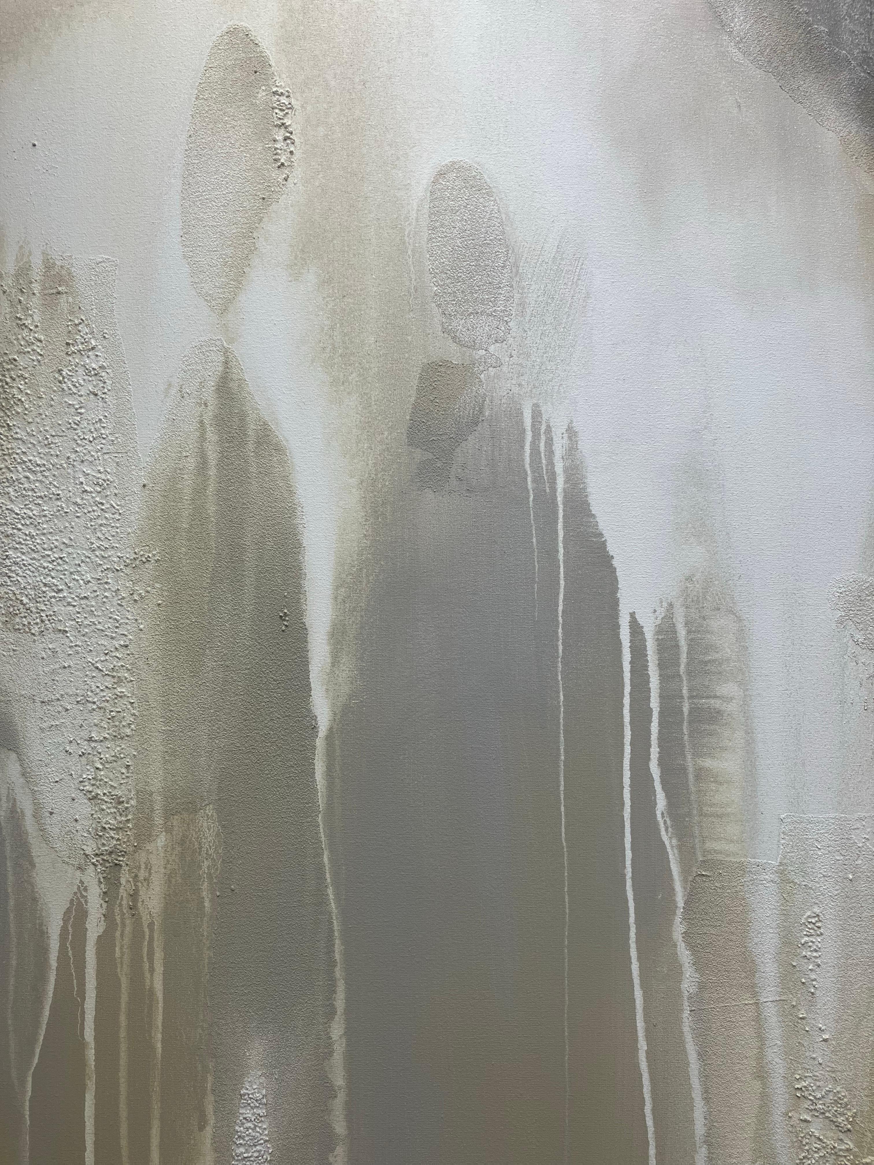 Together - Gray Abstract Painting by Aliona Koroliova