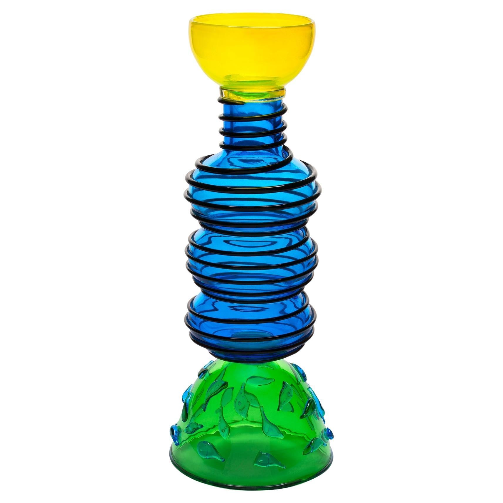 Vase aus Zahnglas, von Ettore Sottsass für Memphis Milano Collection