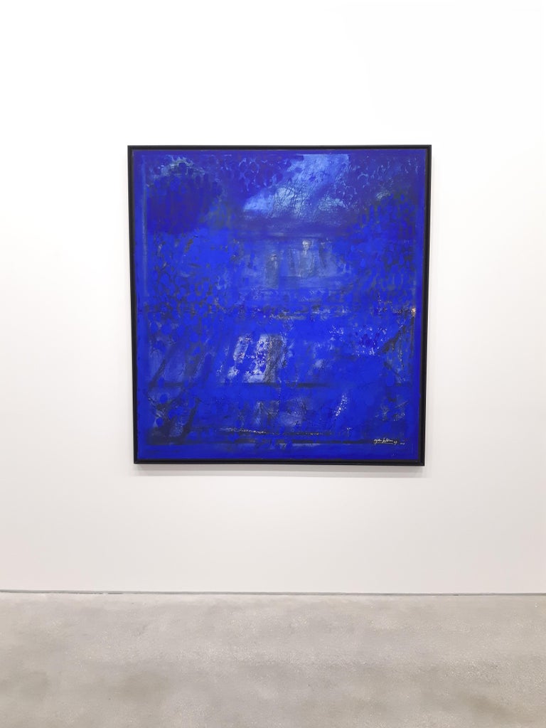 Alirio Palacios  Paisaje azul, 1997, Natural pigments on paper mounted on wood   For Sale 7