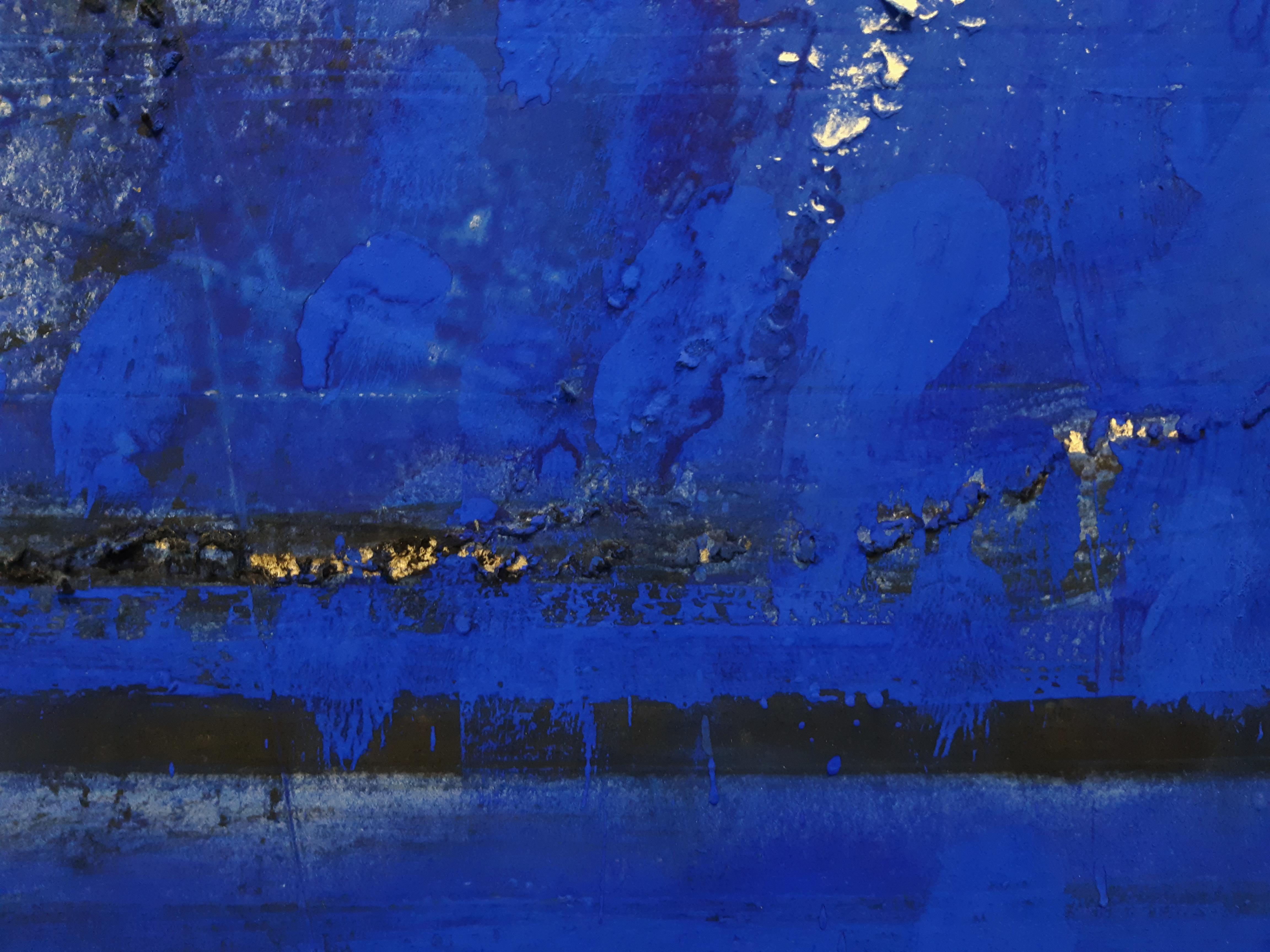 Alirio Palacios  Paisaje azul, 1997, Natural pigments on paper mounted on wood   For Sale 2