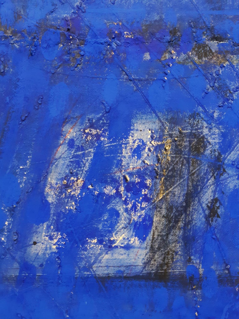 Alirio Palacios  Paisaje azul, 1997, Natural pigments on paper mounted on wood   For Sale 8