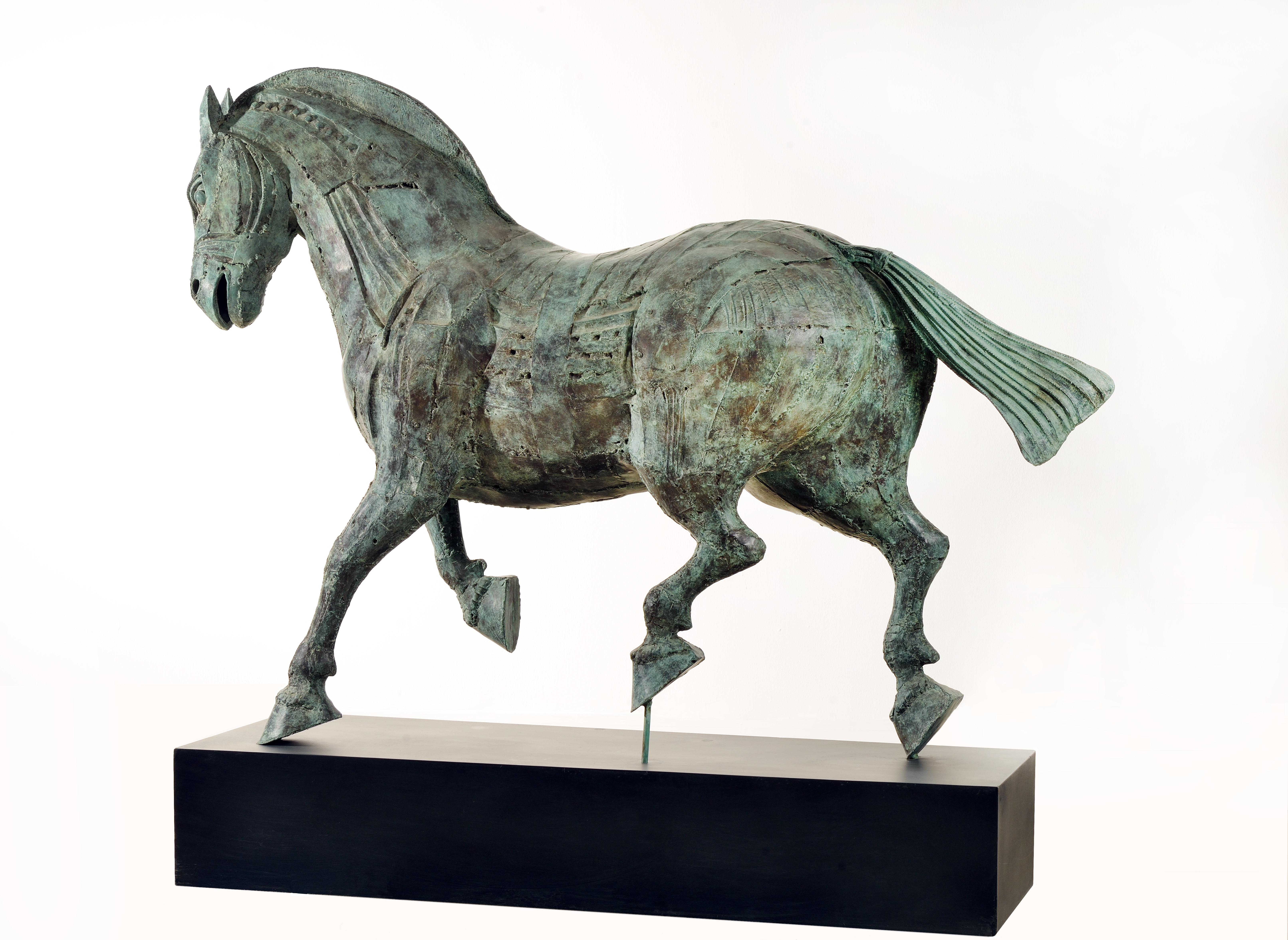 Alirio Palacios Figurative Sculpture - Version sobre un caballo de tropa mongol No 4. sin cresta, Edition 6/8