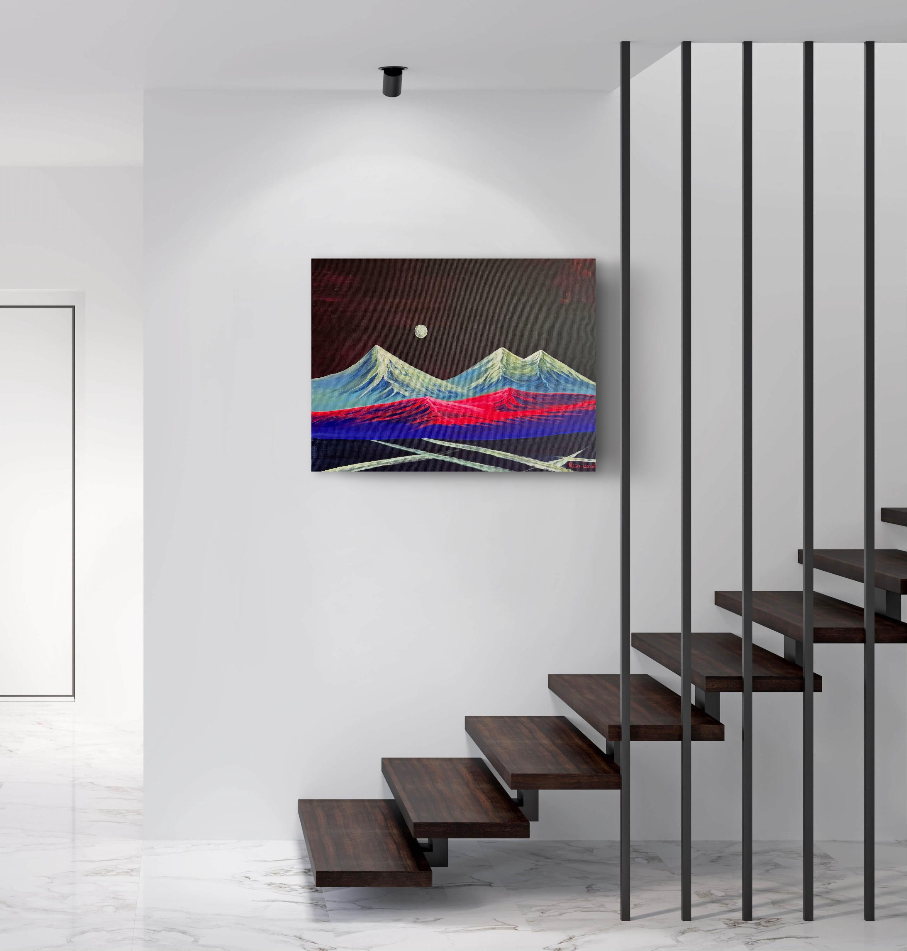 Alienation - Black Landscape Painting by Alisa Leonets