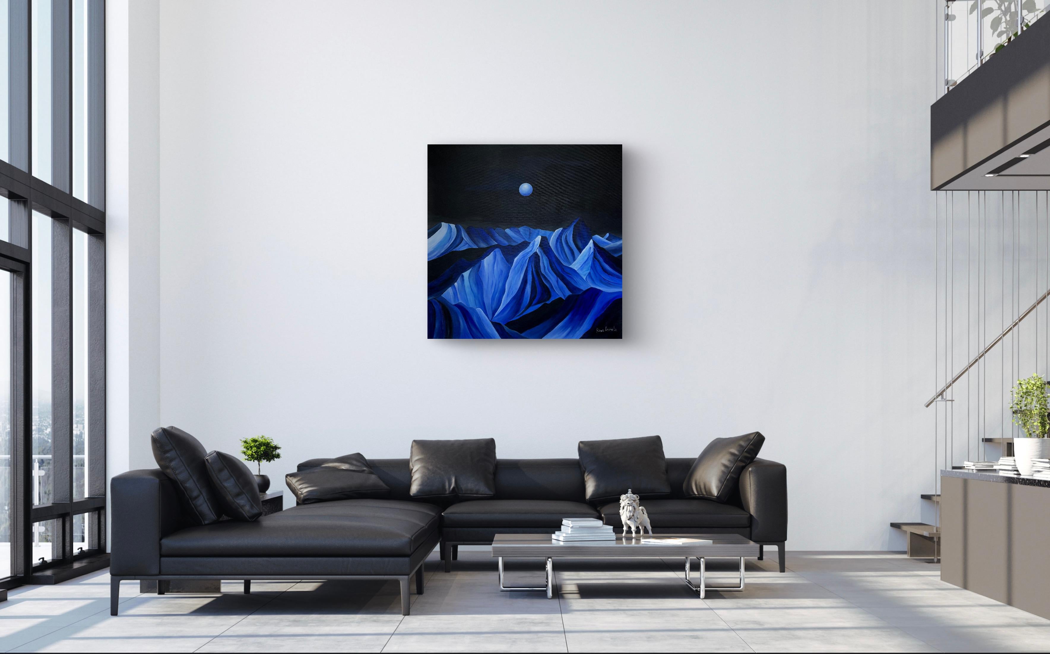 Among Glass Mountains - Abstract Impressionist Painting by Alisa Leonets
