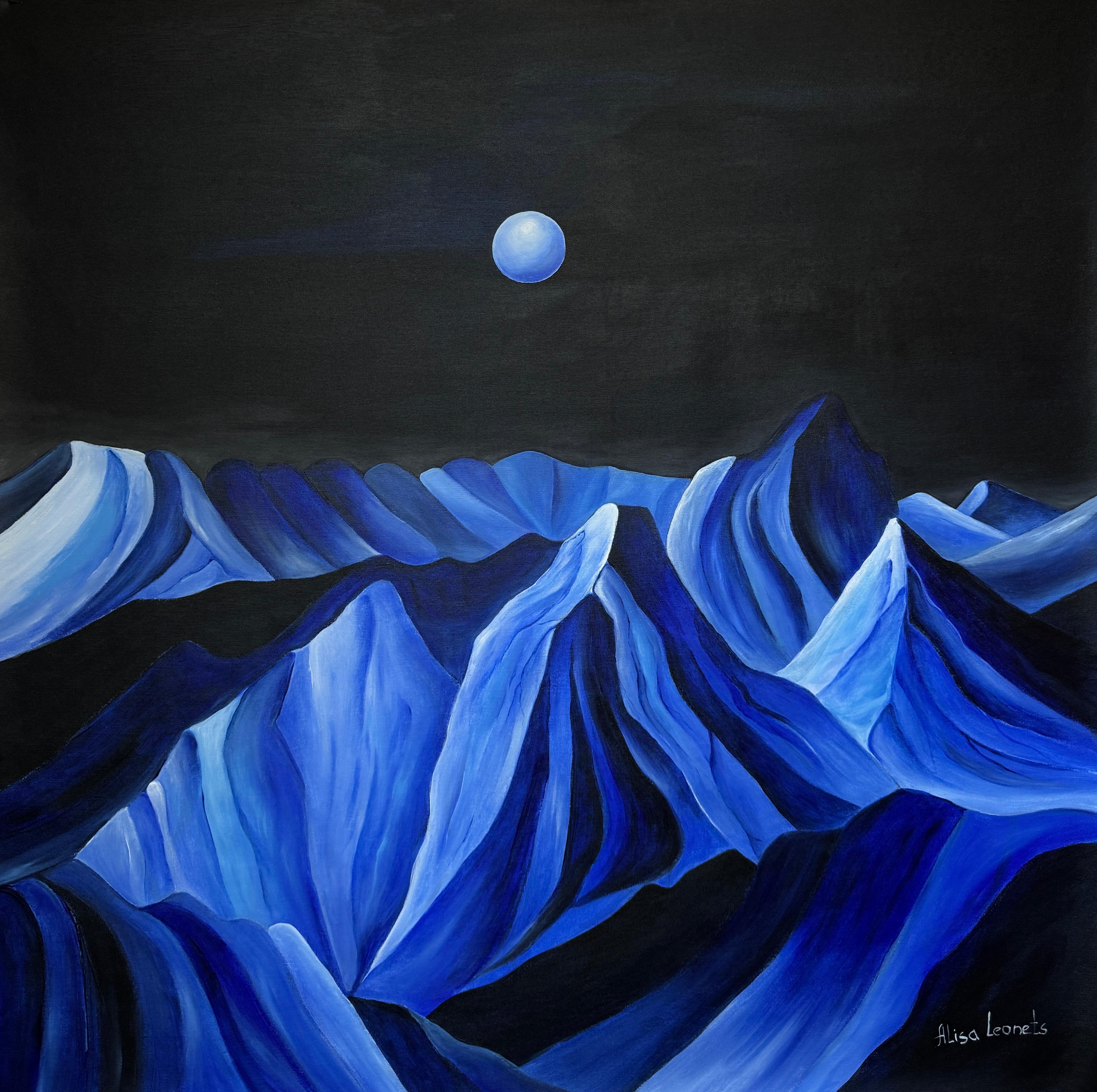 Alisa Leonets Landscape Painting - Among Glass Mountains
