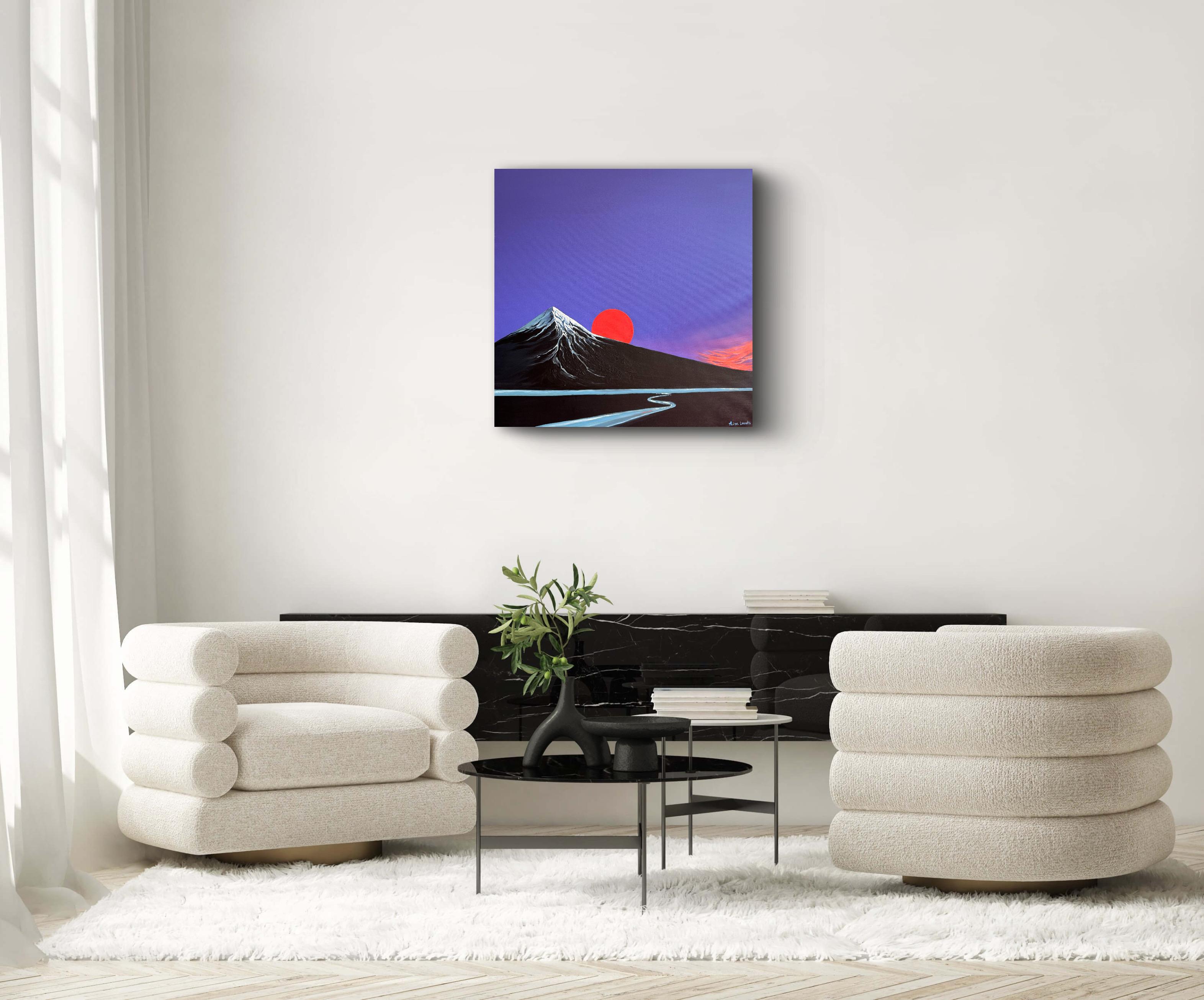 HOPE - Purple Landscape Painting by Alisa Leonets
