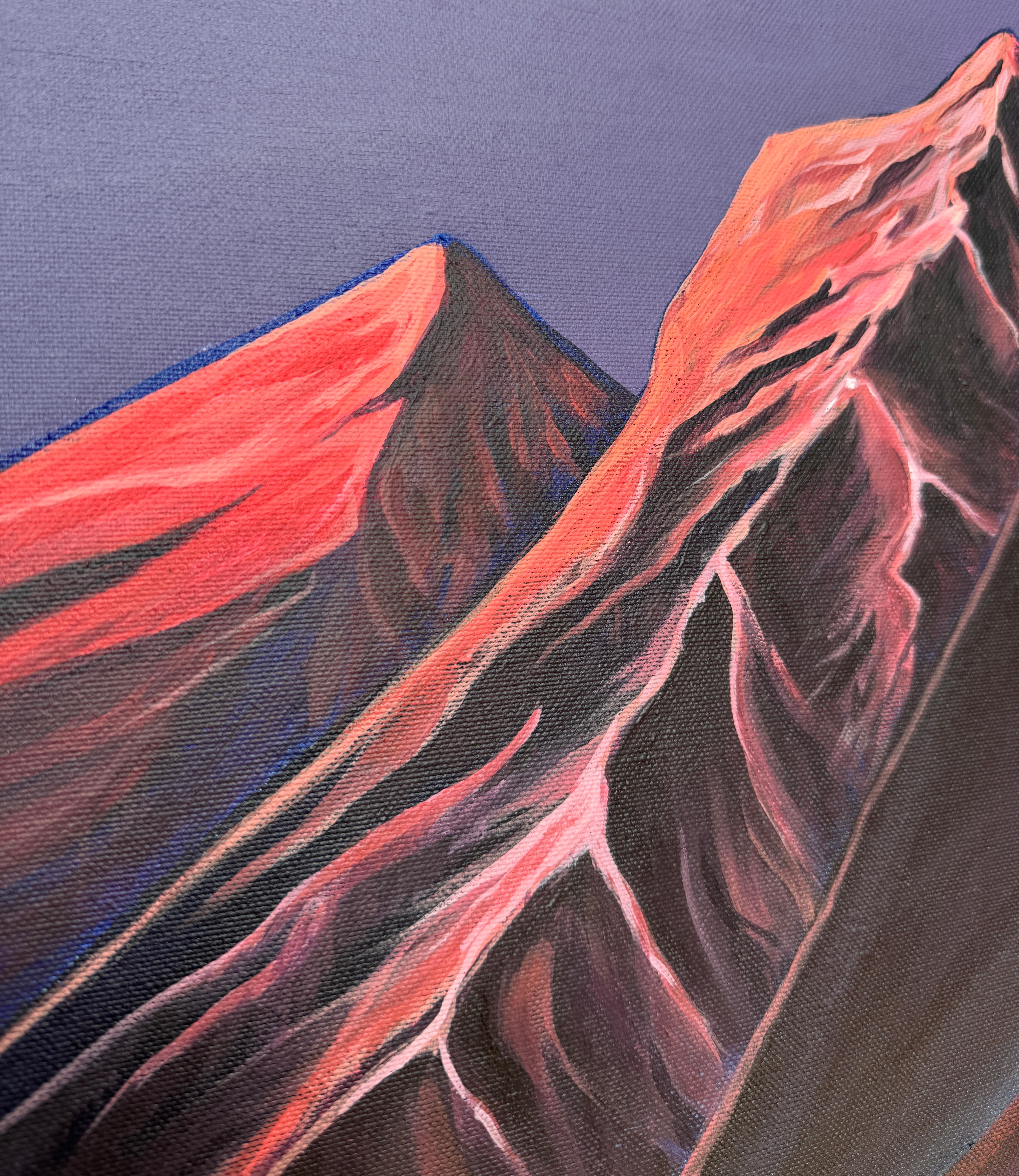 Still waters run deep - Gray Landscape Painting by Alisa Leonets