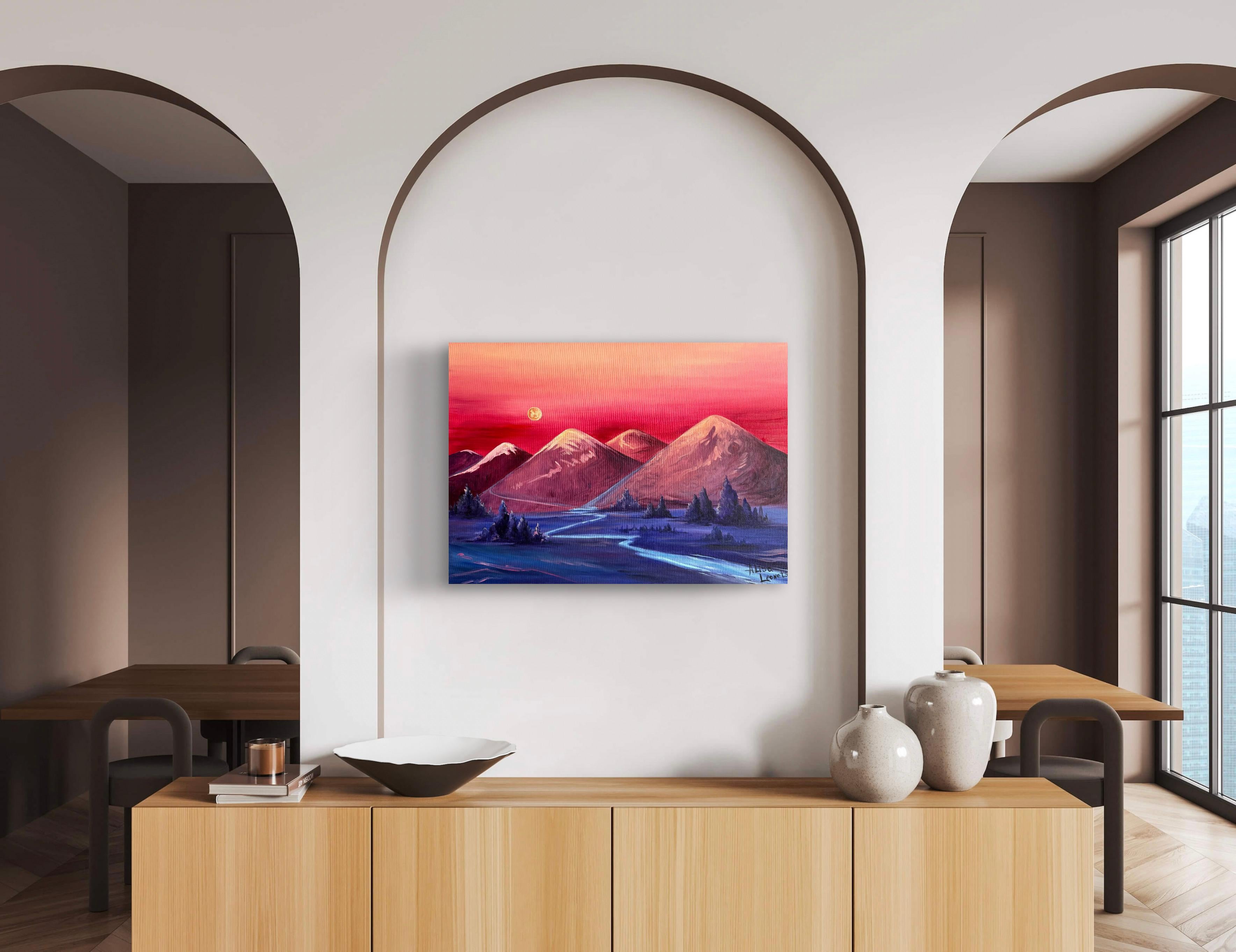 Als alles still wurde (Post-Impressionismus), Painting, von Alisa Leonets